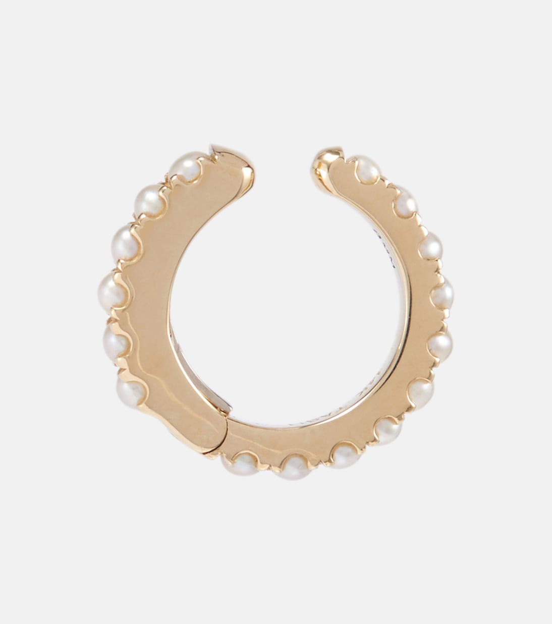 Einzelner Ear Cuff Pearl Eternity aus 14kt Gelbgold mit Perlen | Maria Tash