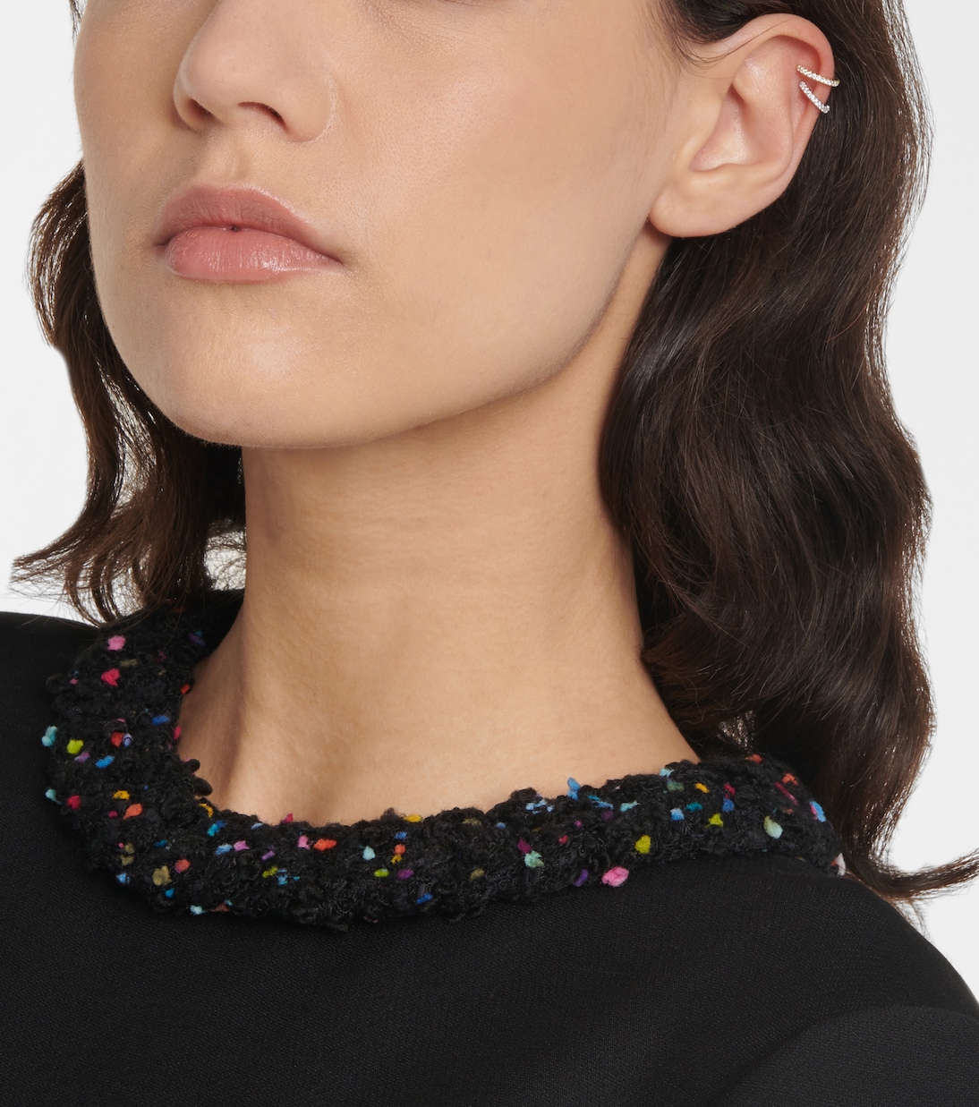 Einzelner Ear Cuff Pearl Eternity aus 14kt Gelbgold mit Perlen | Maria Tash