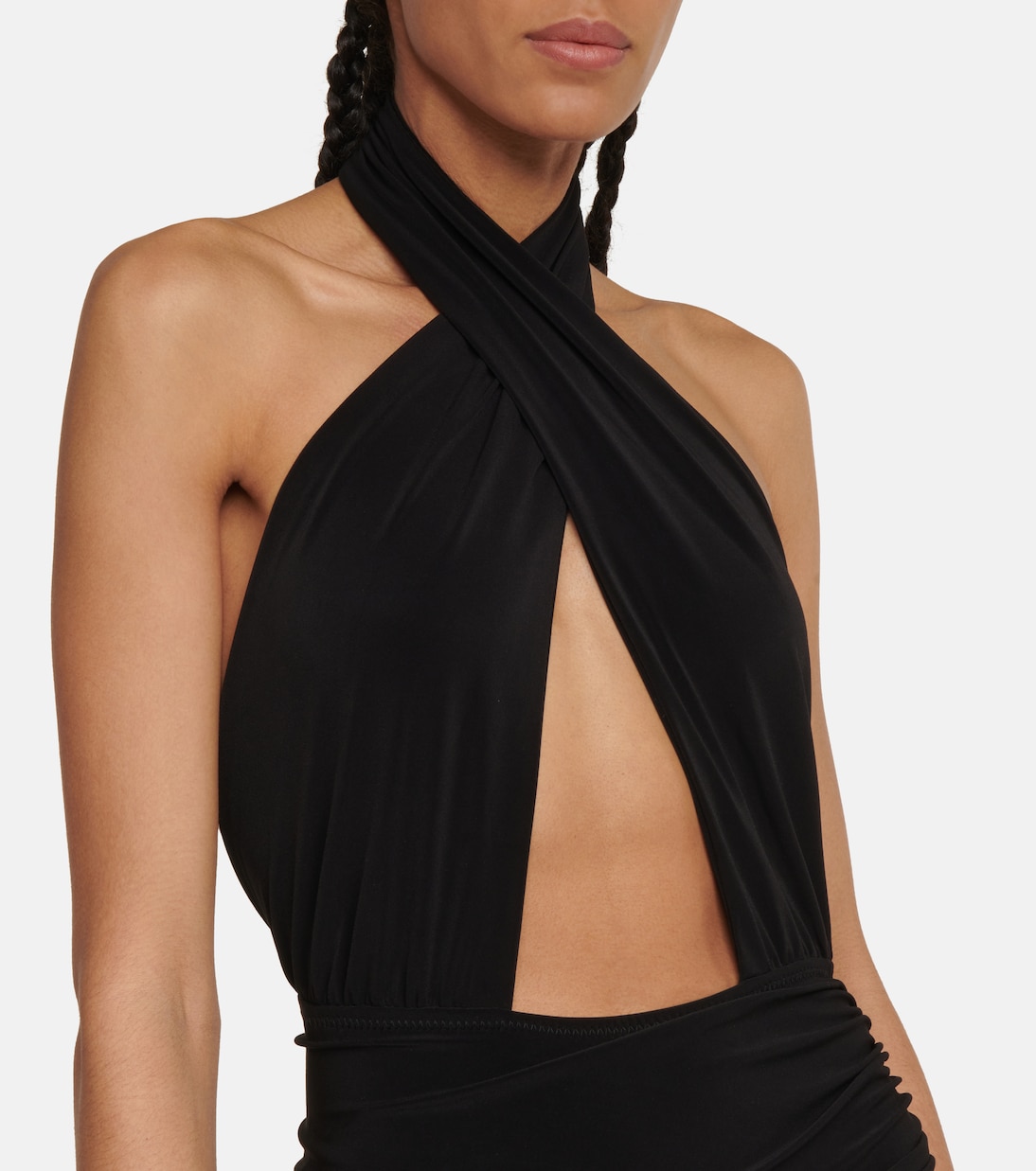 Halterneck asymmetric minidress | Norma Kamali