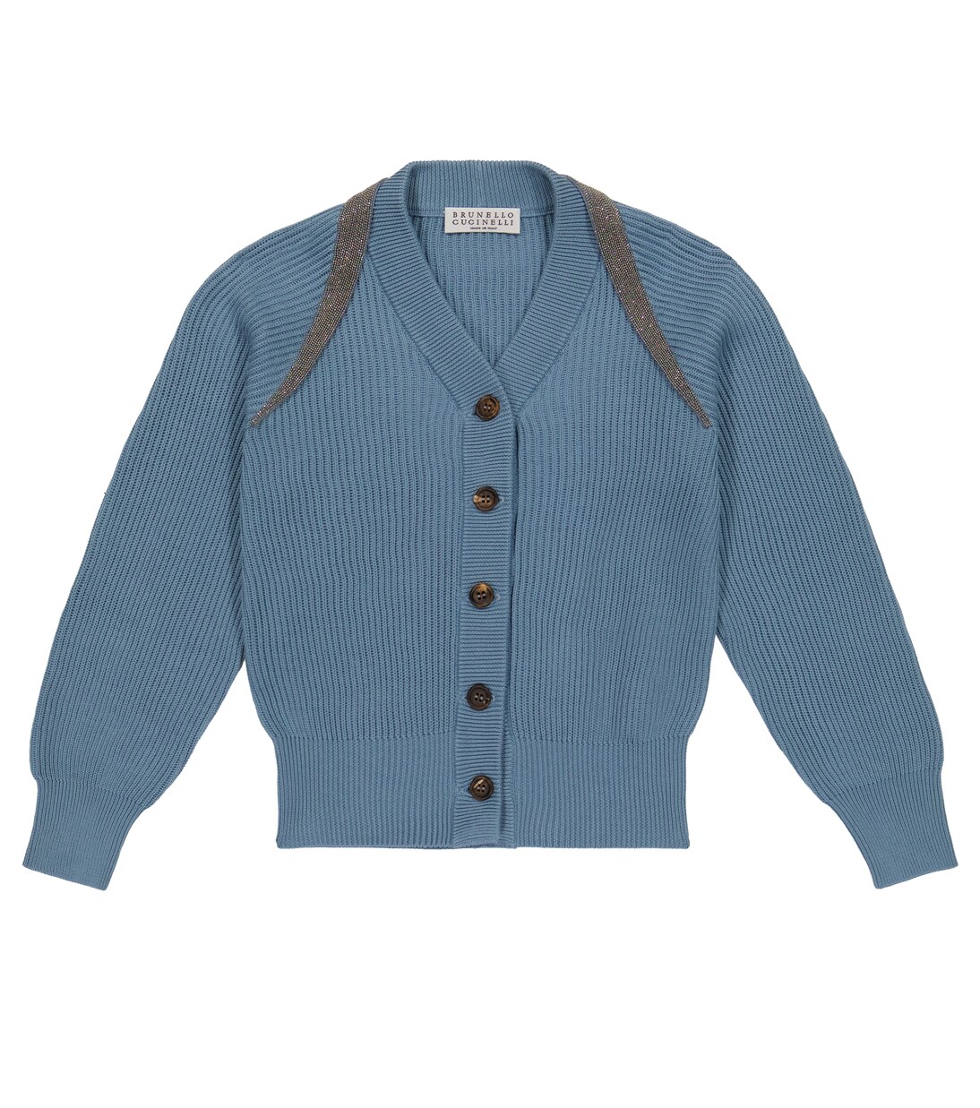 Cardigan en coton à ornements | Brunello Cucinelli Kids