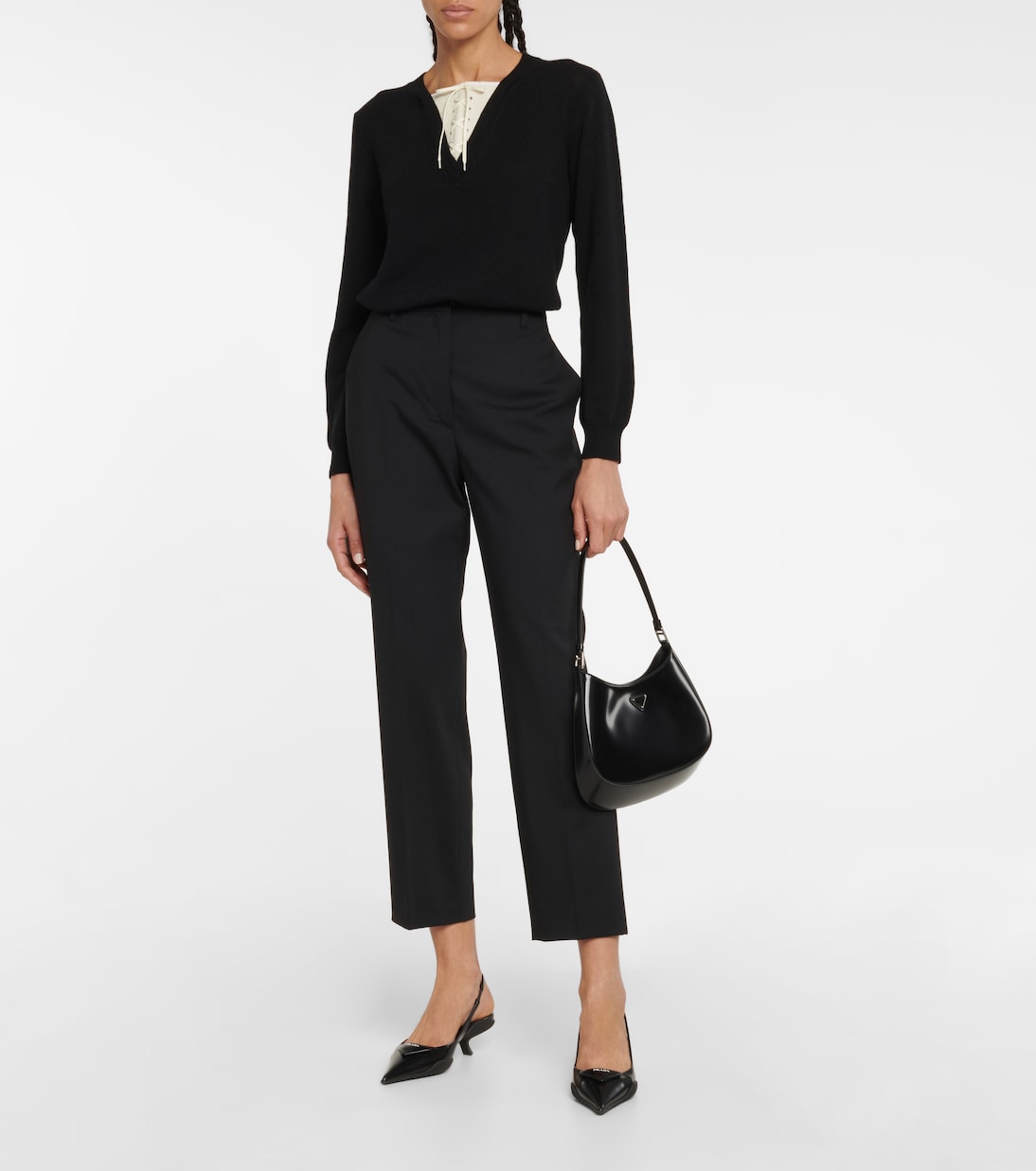 Jersey de cachemir con cordones | Prada