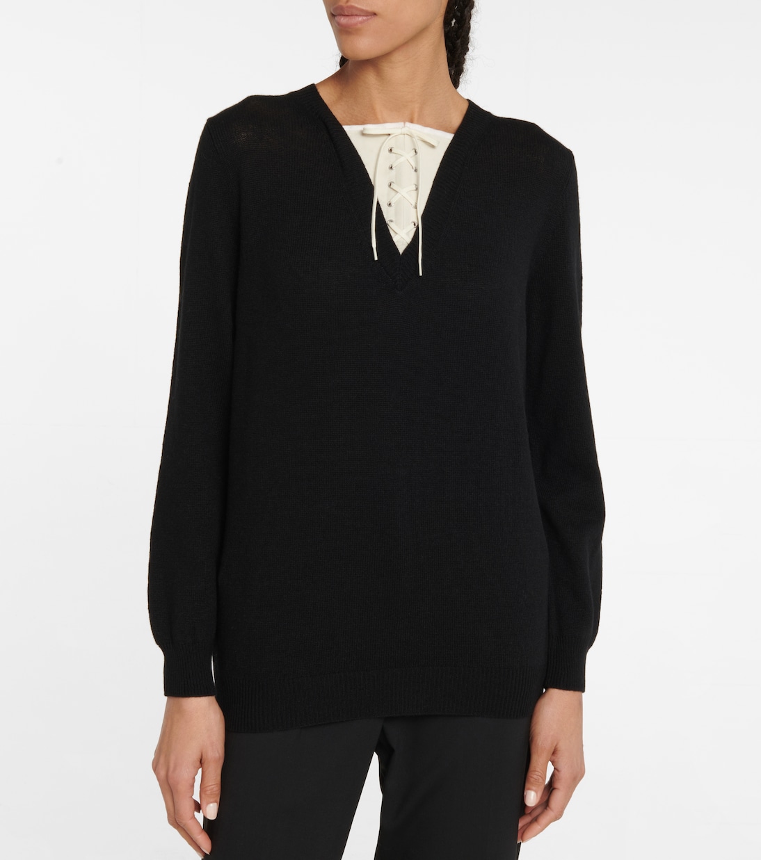 Jersey de cachemir con cordones | Prada