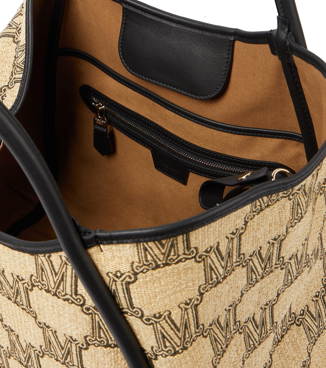 Marin leather-trimmed raffia tote | Max Mara