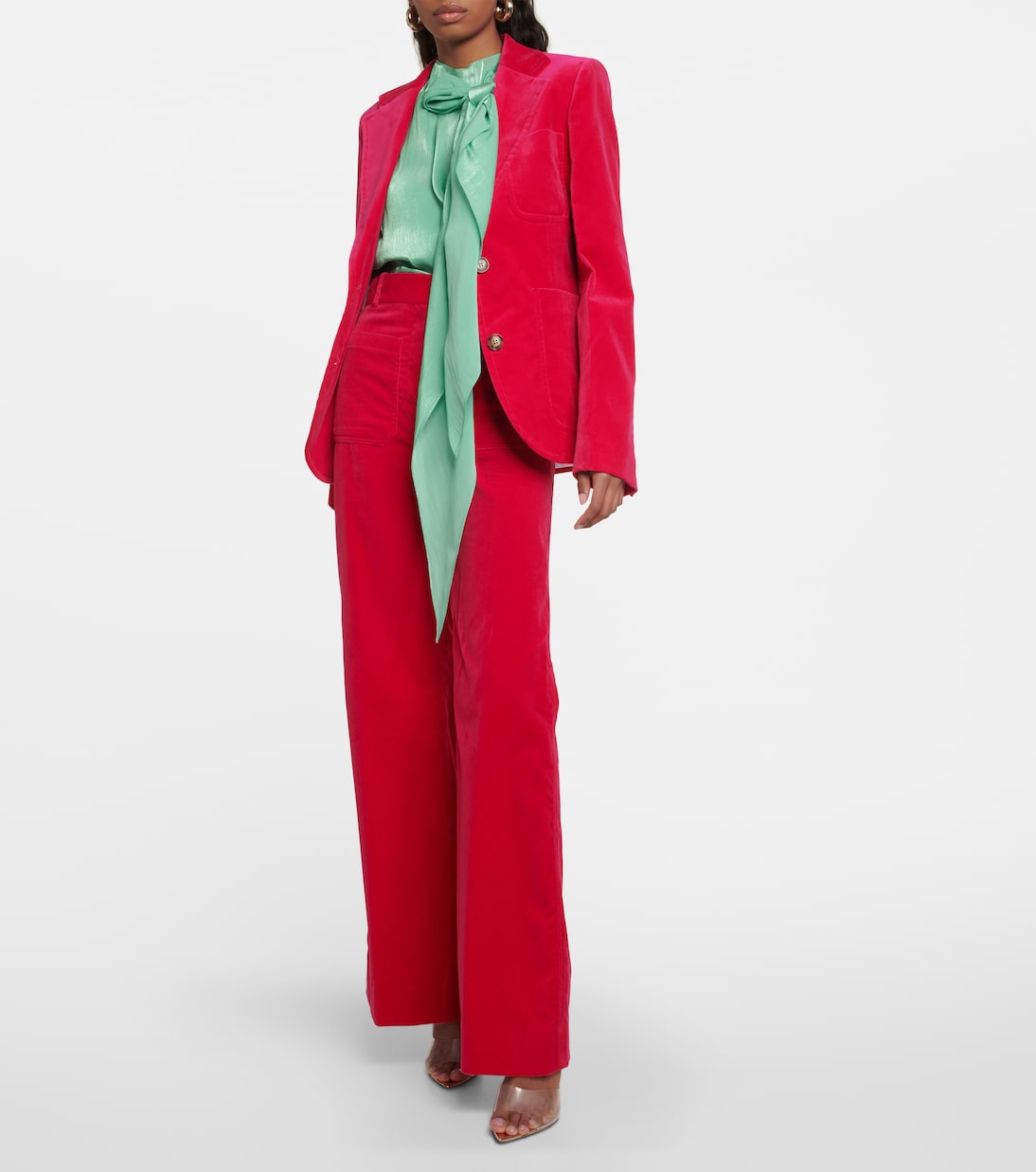 Single-breasted velvet blazer | Victoria Beckham