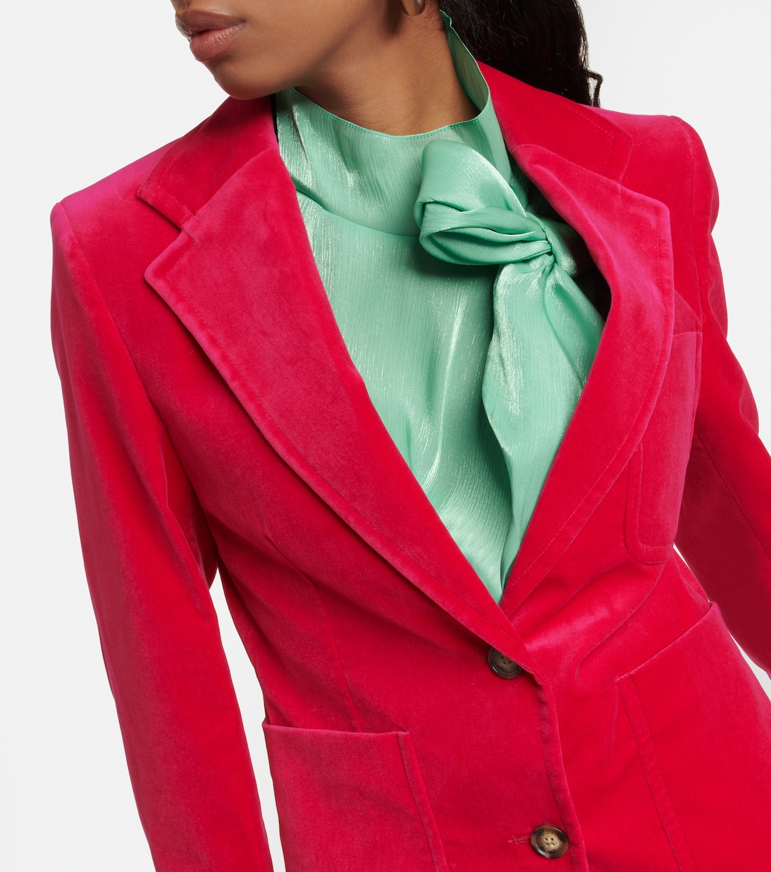 Single-breasted velvet blazer | Victoria Beckham