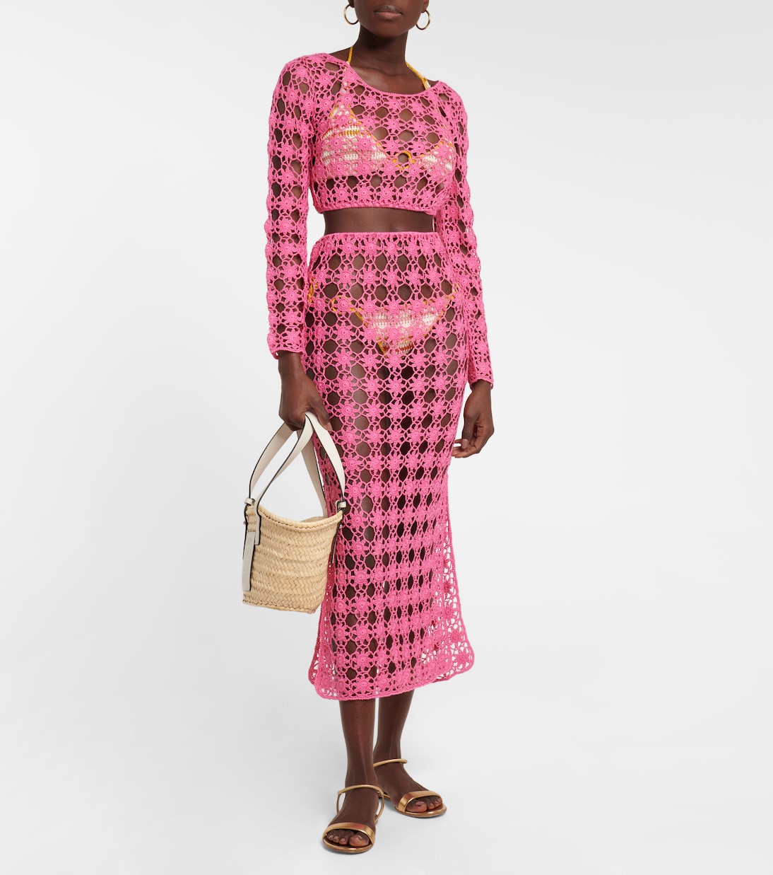 Top cropped Bella in crochet di cotone | Anna Kosturova