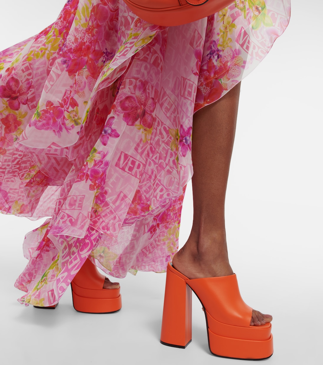 Leather platform mules | Versace