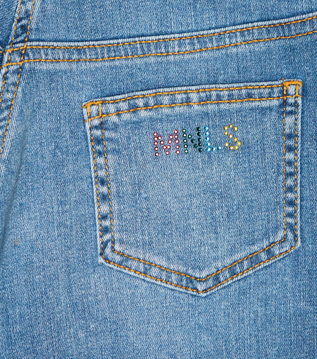 Falda pantalón en denim estampada | Monnalisa