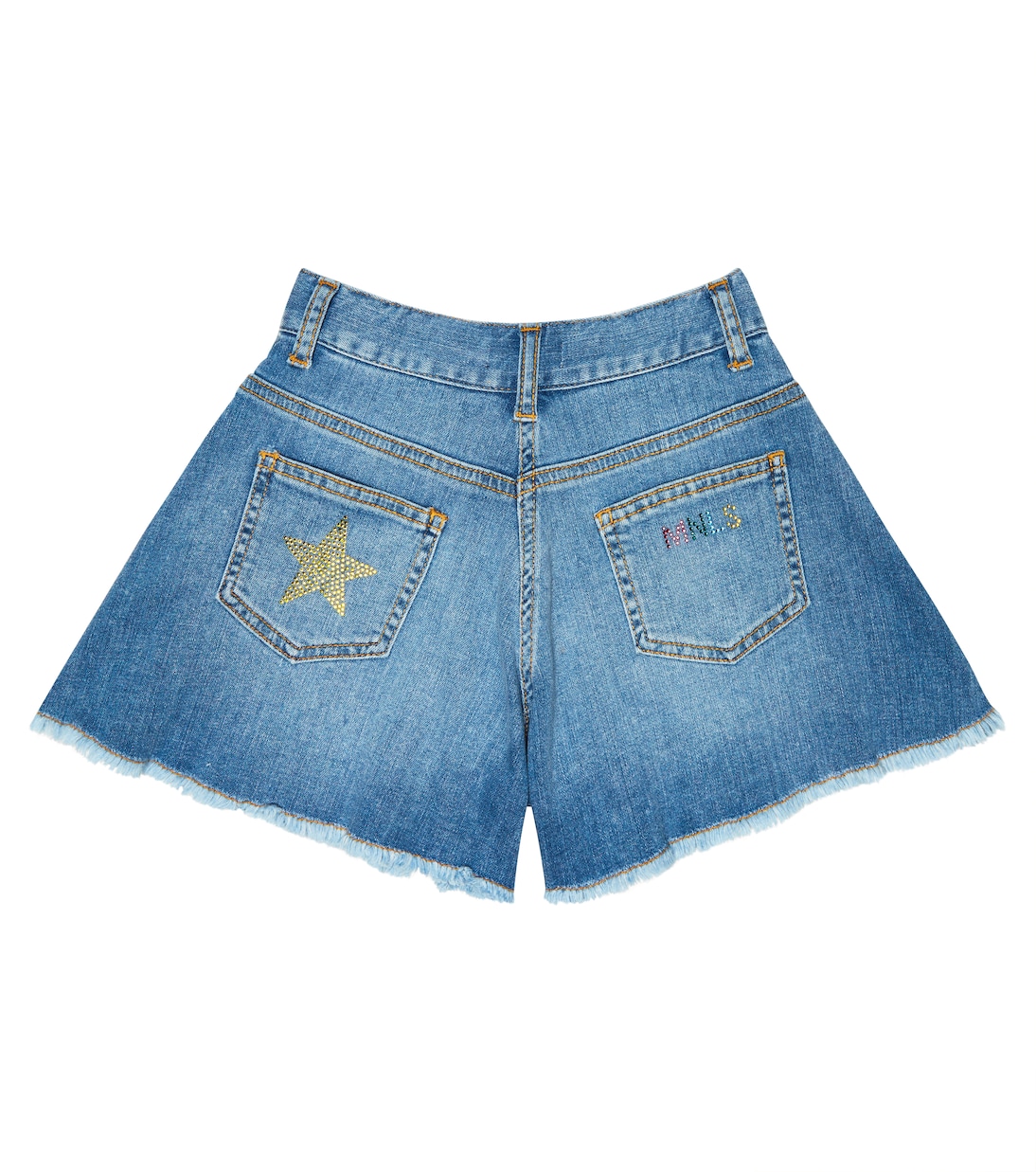 Falda pantalón en denim estampada | Monnalisa