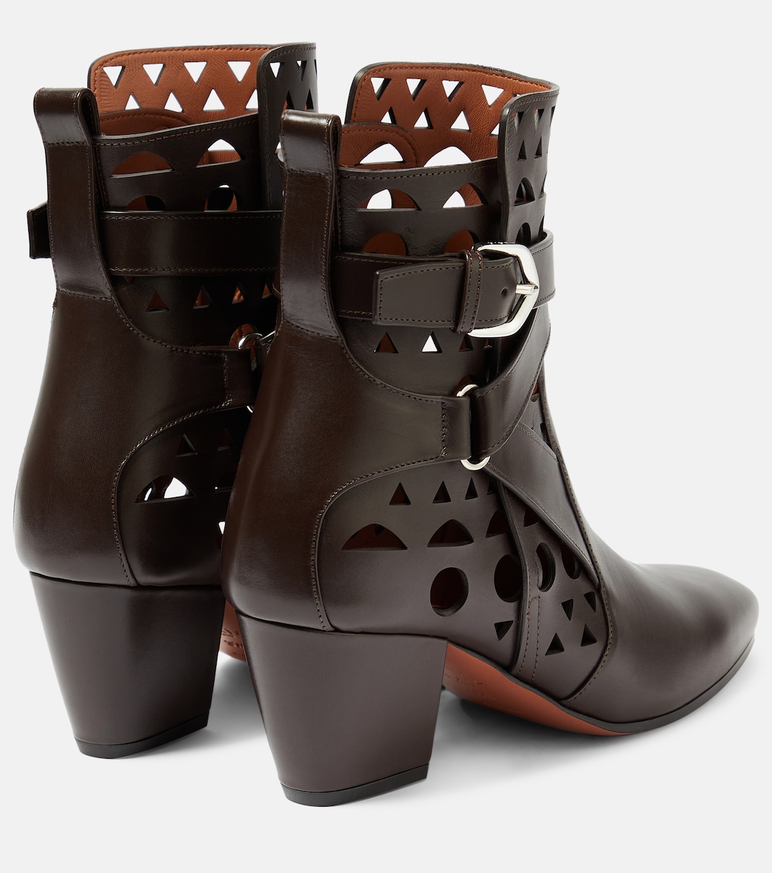 Botines Ziggy de piel con motivo Vienne | Alaïa