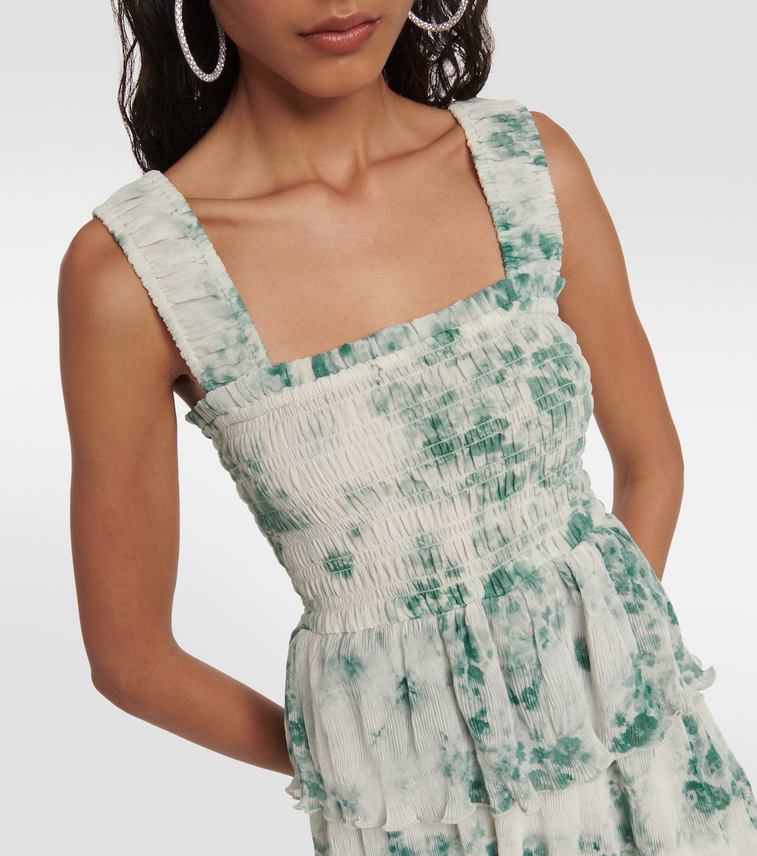 Floral pleated georgette midi dress | Ganni