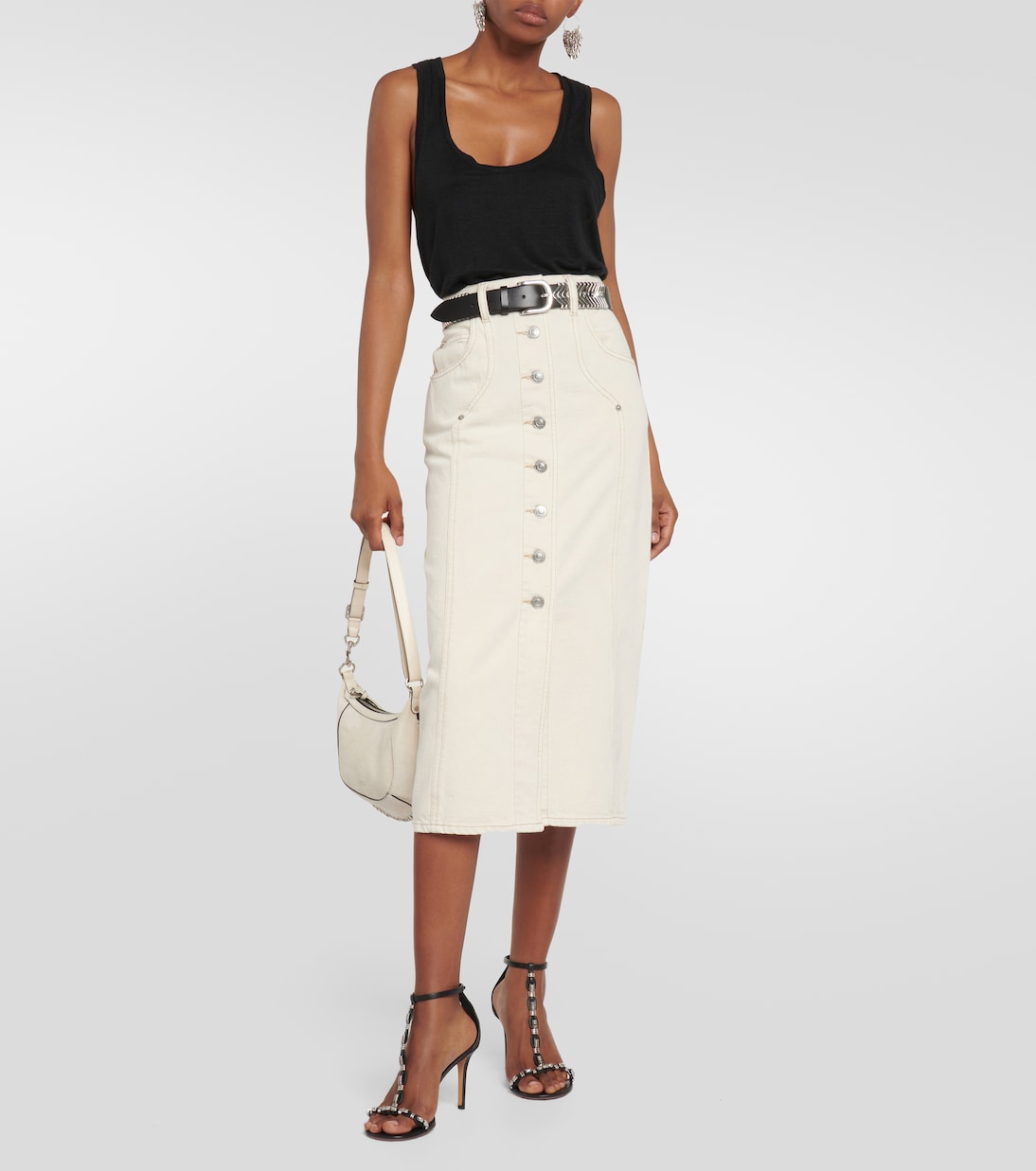 Gonna midi di jeans Vandy | Marant Etoile