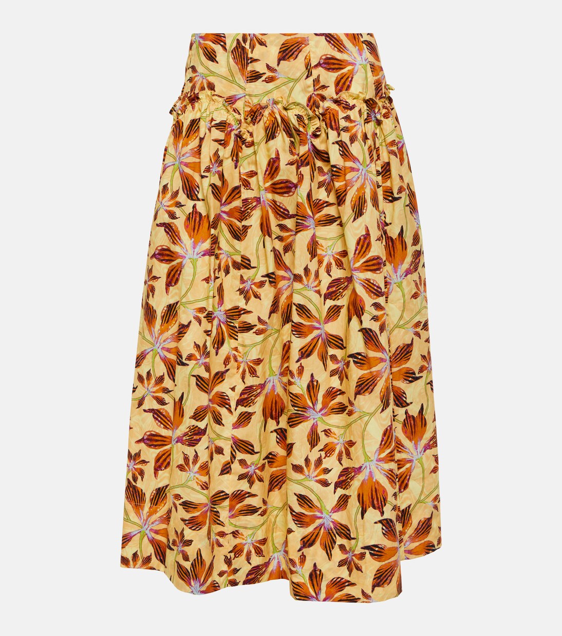 Jupe midi Emmy en coton à fleurs | Ulla Johnson