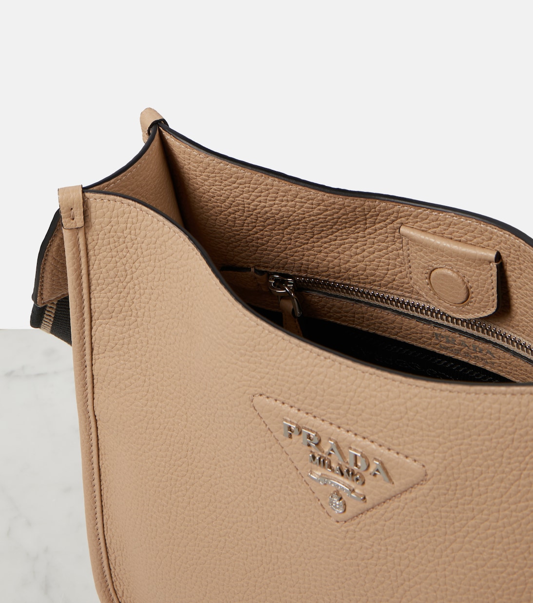 Medium leather shoulder bag | Prada