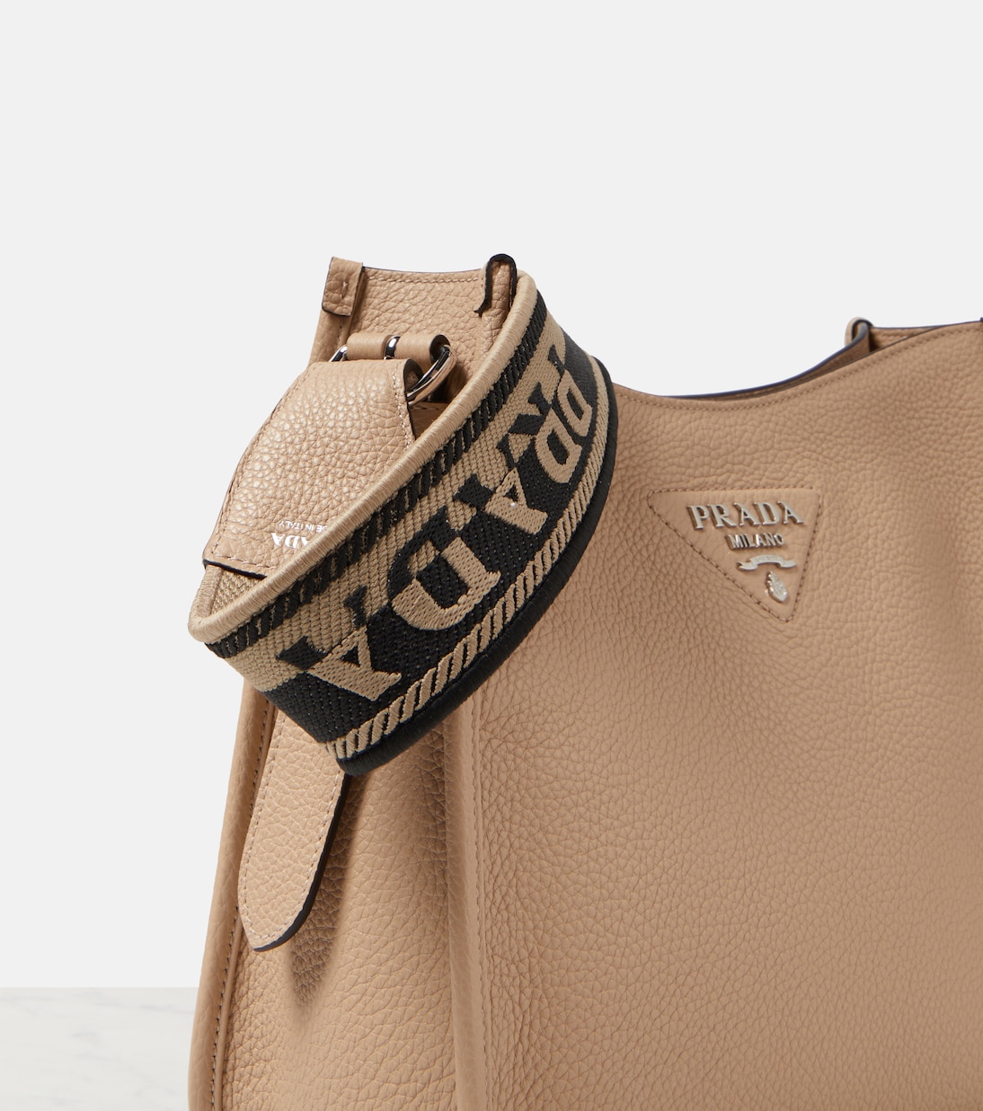 Medium leather shoulder bag | Prada