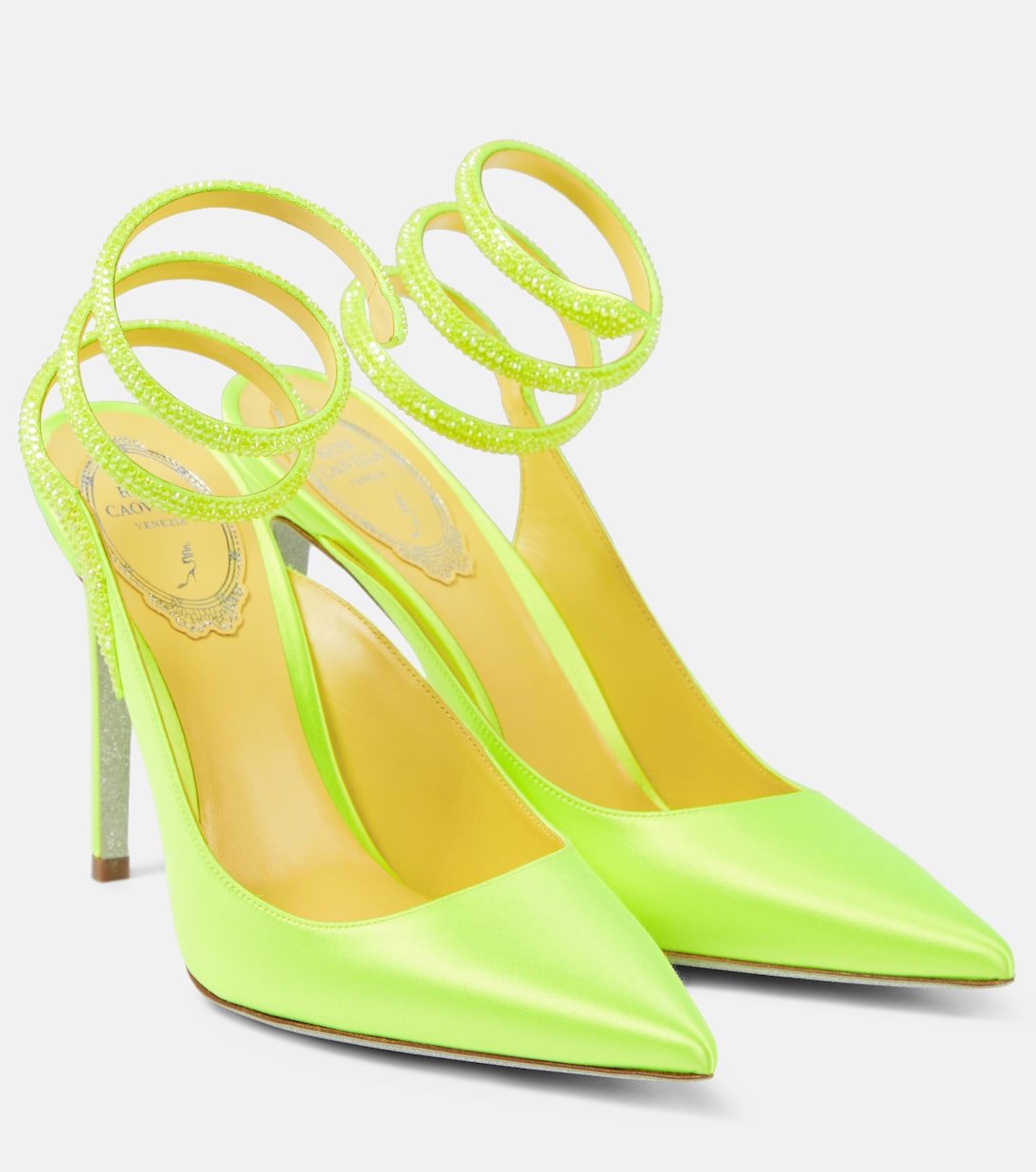 Verzierte Pumps Cleo aus Satin | Rene Caovilla