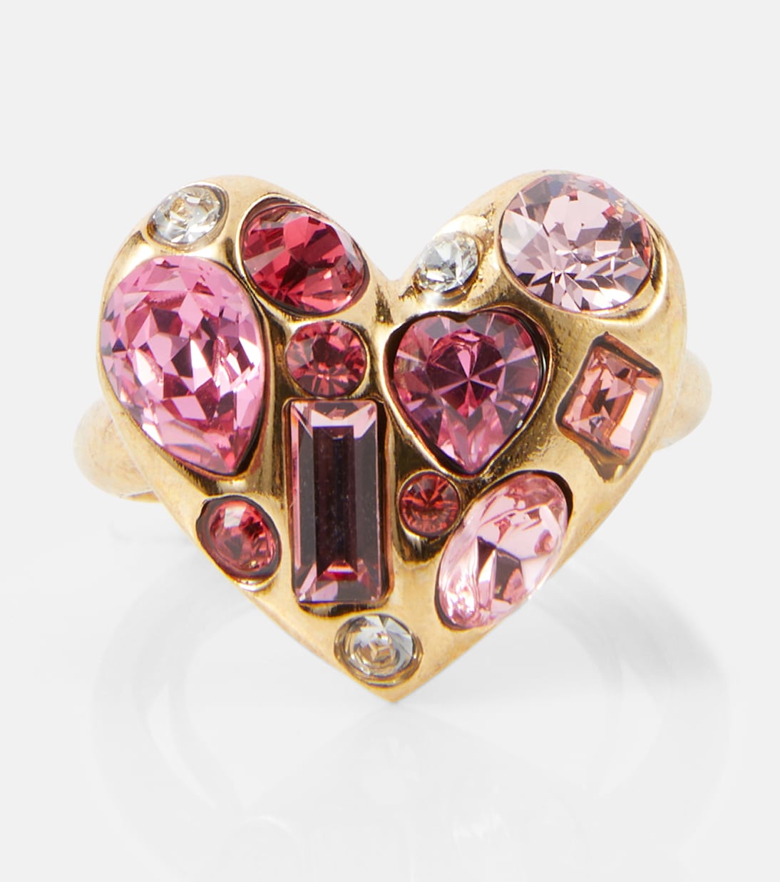 Anello con Cuore Decorato di Gemme OSCAR DE LA RENTA per Giovani Stilisti