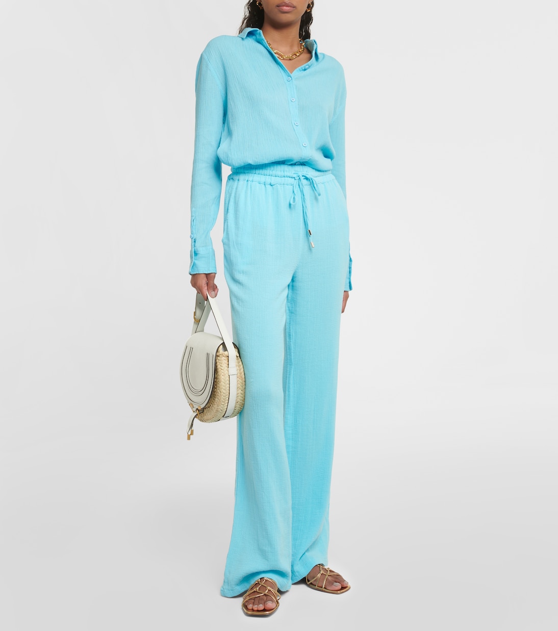Pantaloni Krissy in cotone a gamba larga | Melissa Odabash