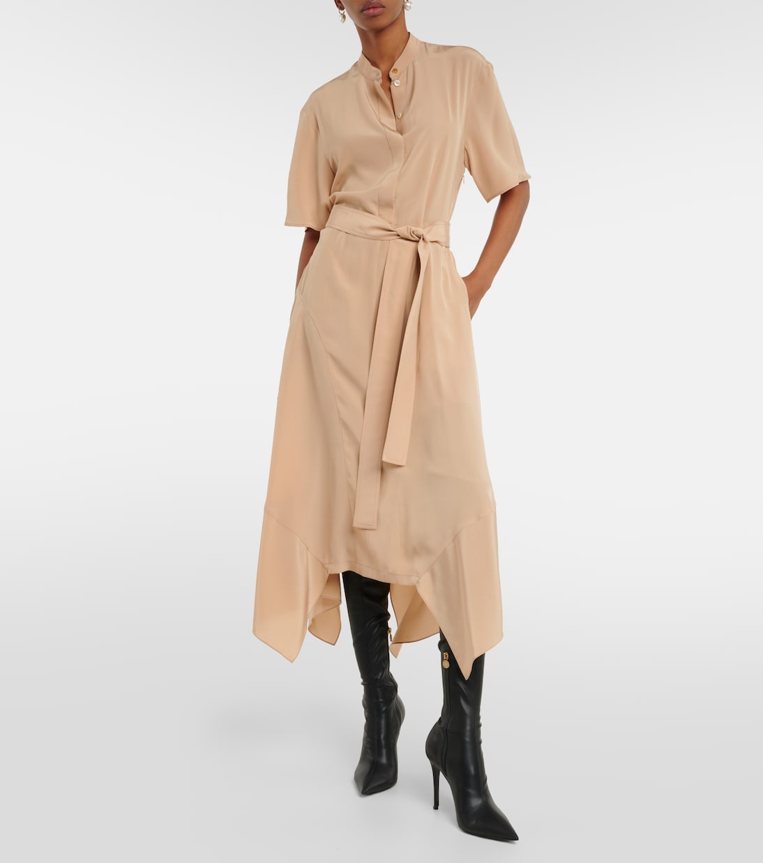 Abito chemisier in seta crêpe de chine | Stella McCartney