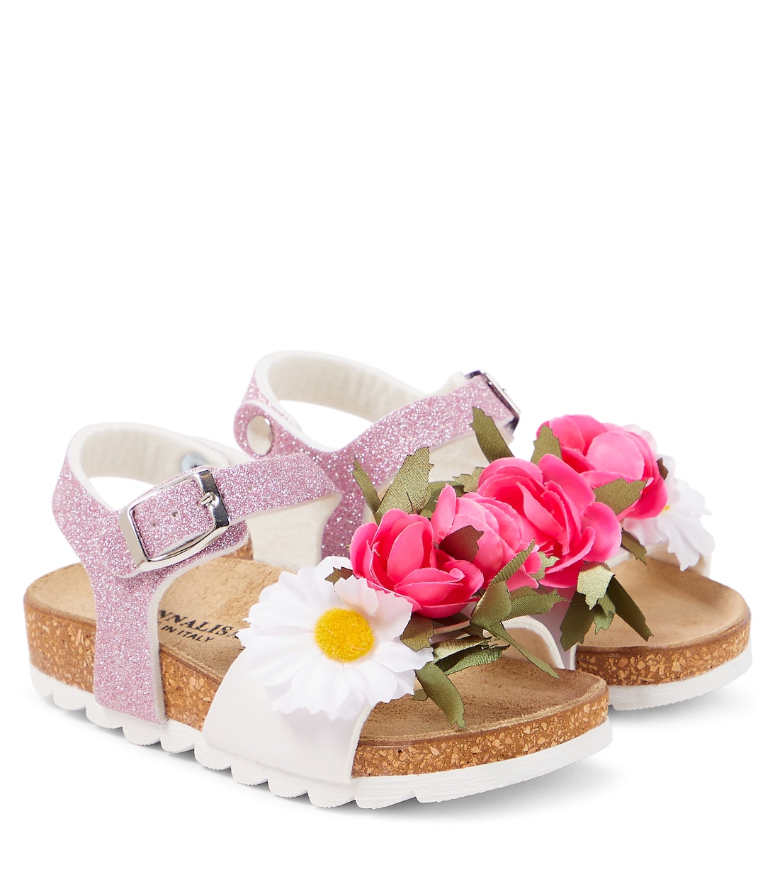 Sandalias con apliques florales | Monnalisa