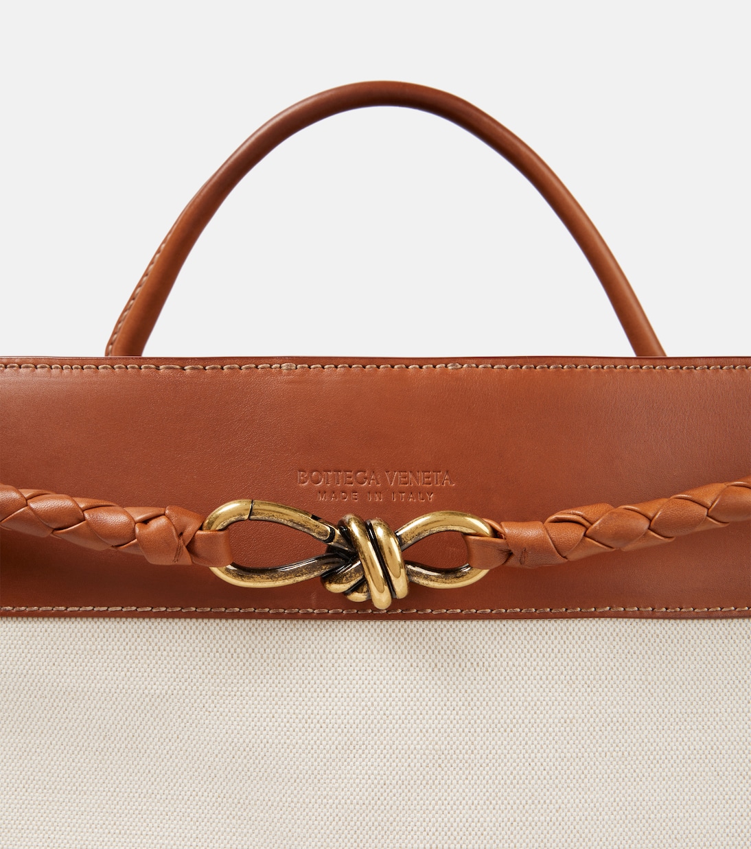 Borsa Andiamo Large in canvas con pelle | Bottega Veneta
