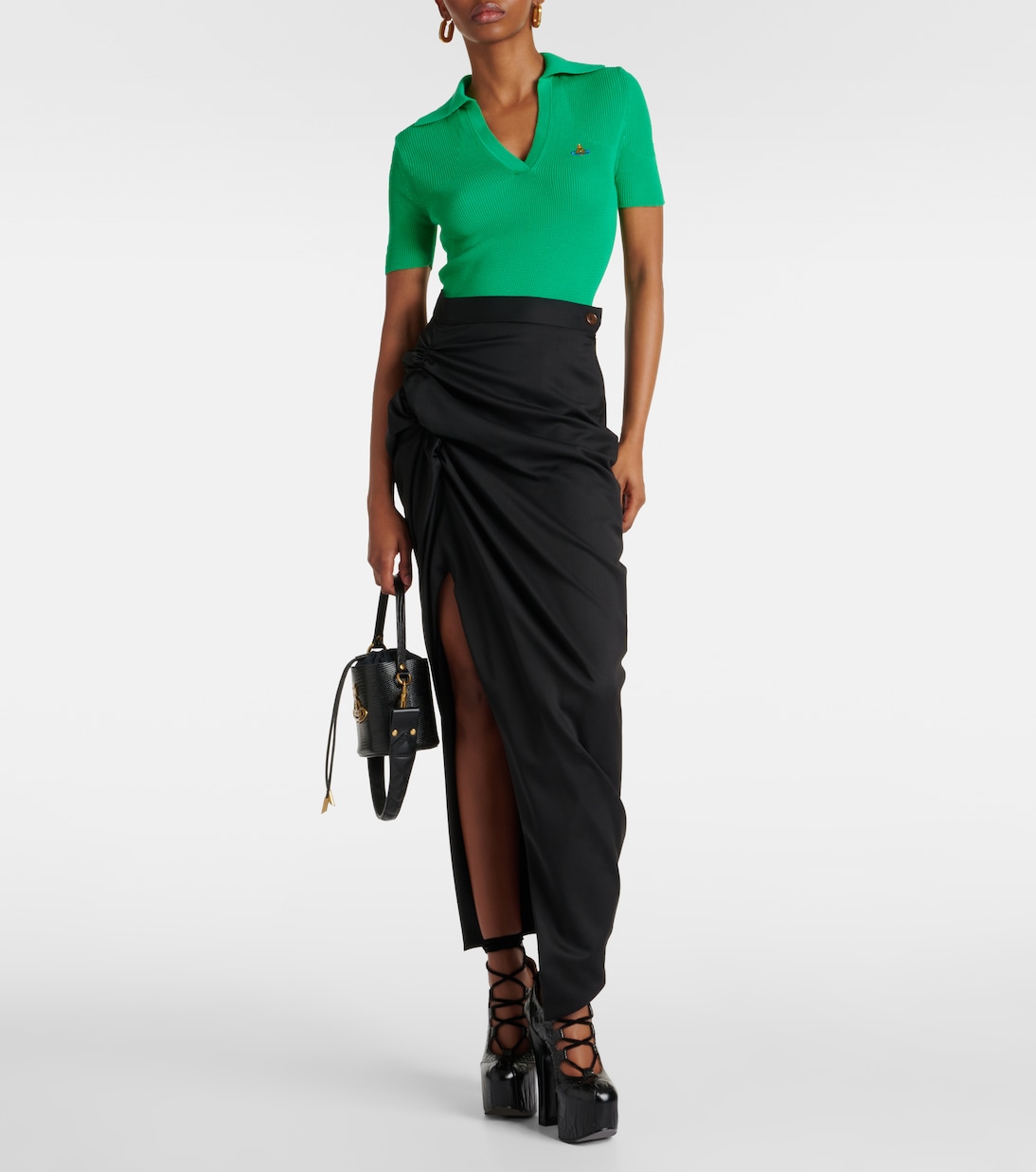 Marina ribbed-knit cotton polo shirt | Vivienne Westwood