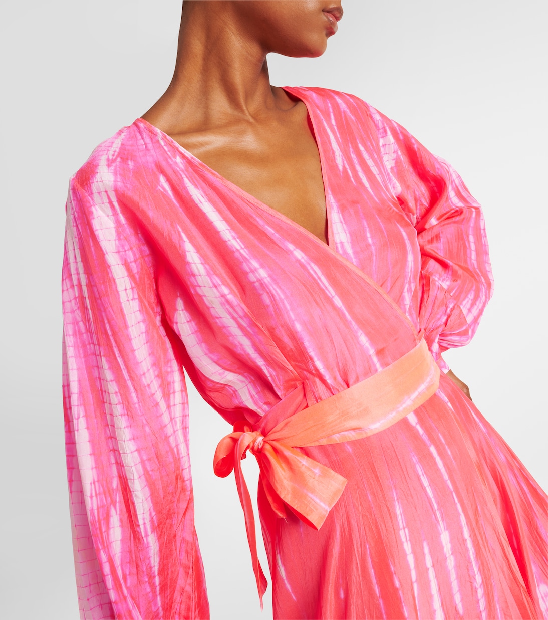 Printed silk wrap dress | Anna Kosturova
