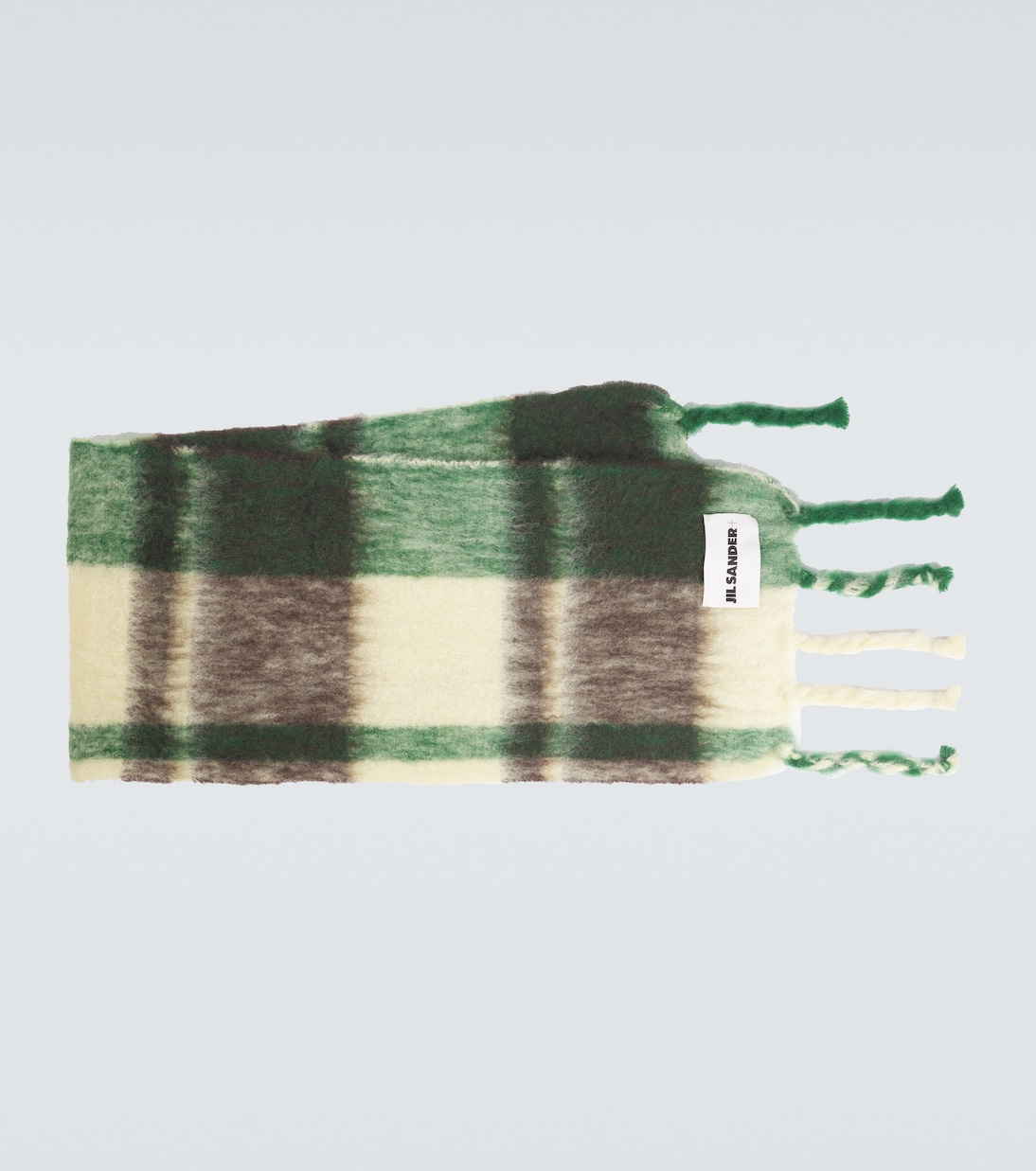 Checked mohair and wool-blend scarf | Jil Sander
