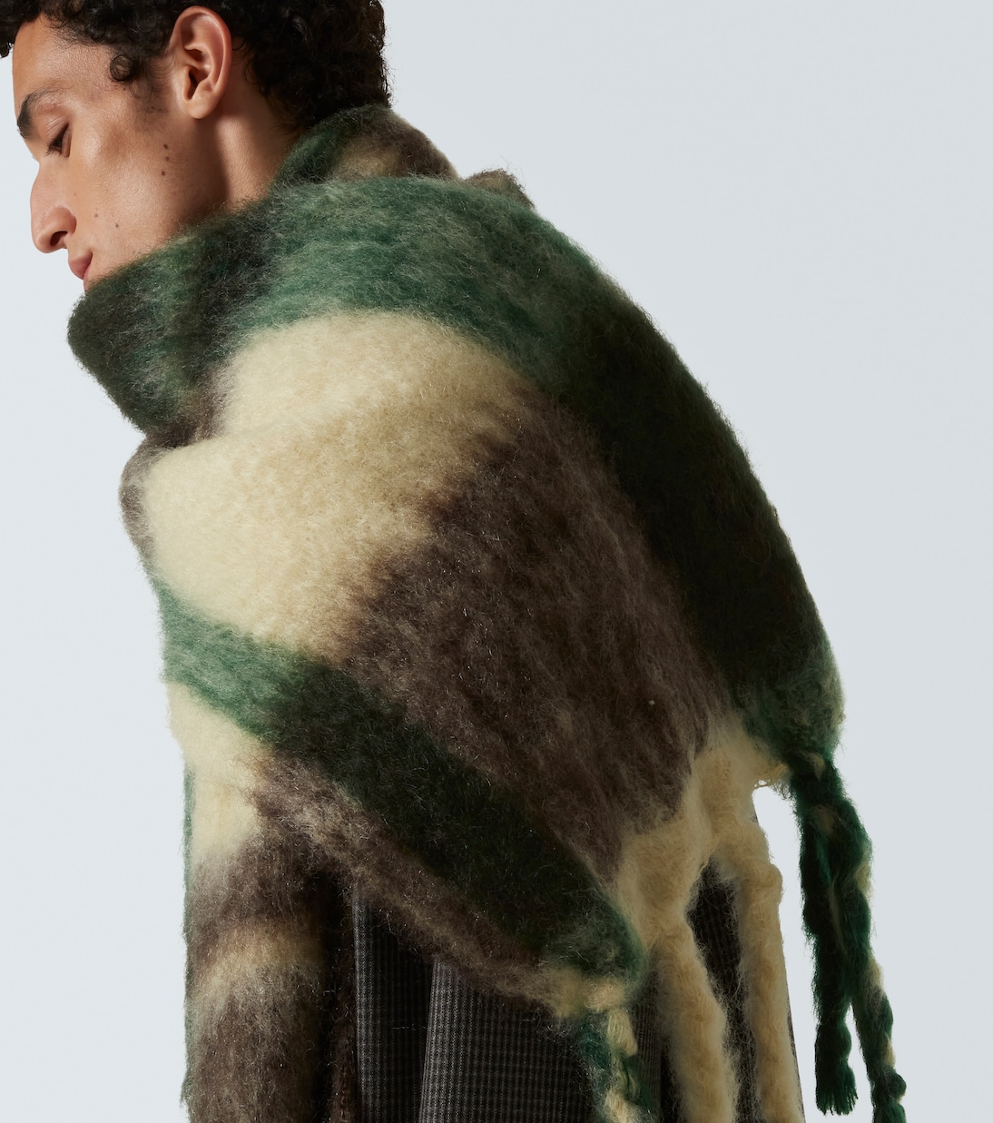 Checked mohair and wool-blend scarf | Jil Sander