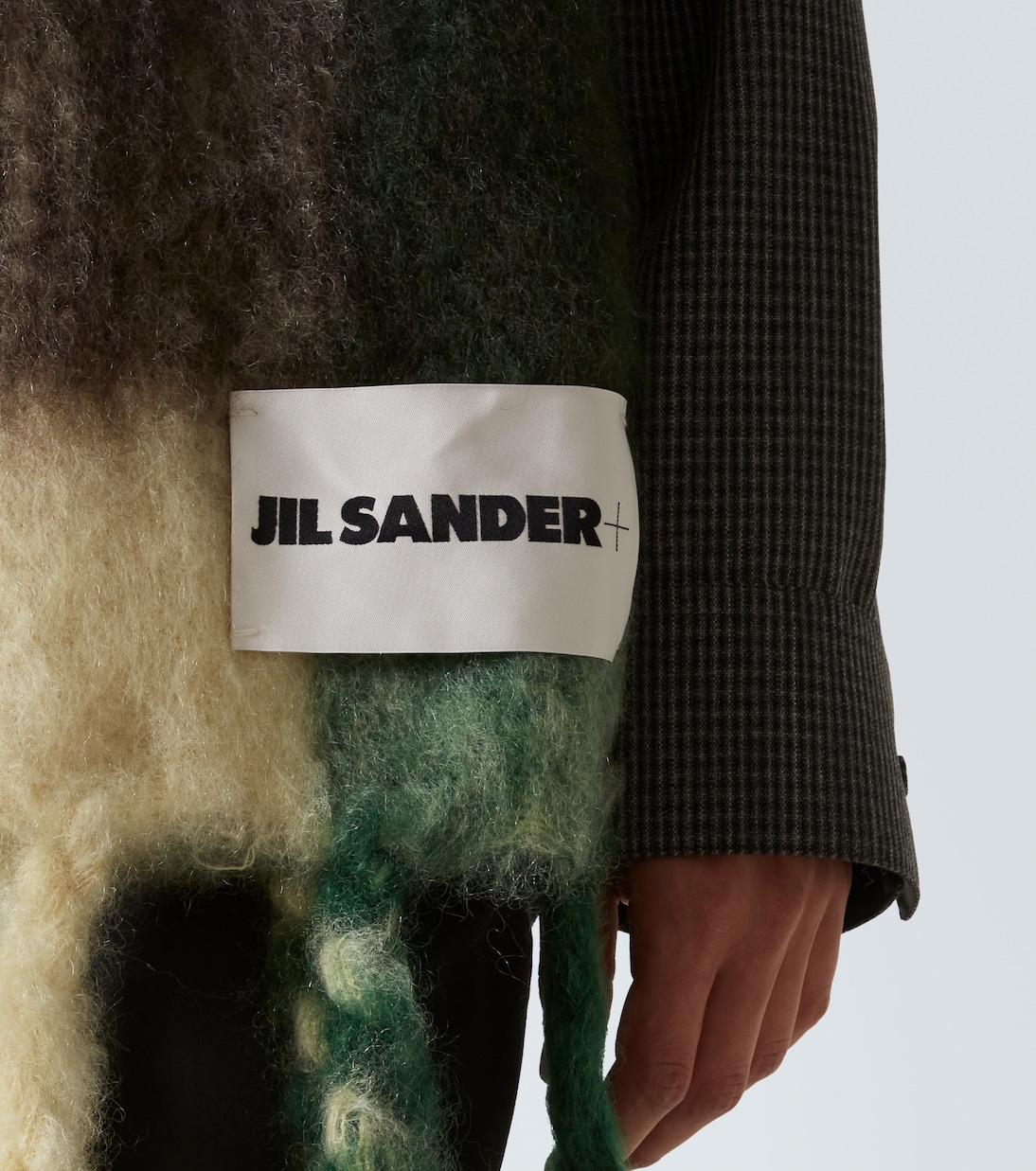 Checked mohair and wool-blend scarf | Jil Sander