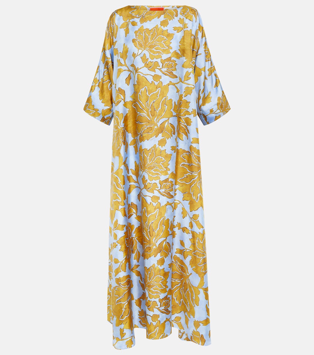 Muumuu printed silk twill maxi dress in multicoloured - La Double J ...