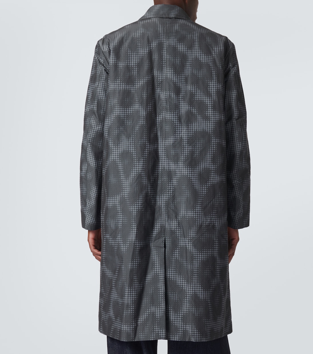 Leopard-print checked car coat | Dries Van Noten