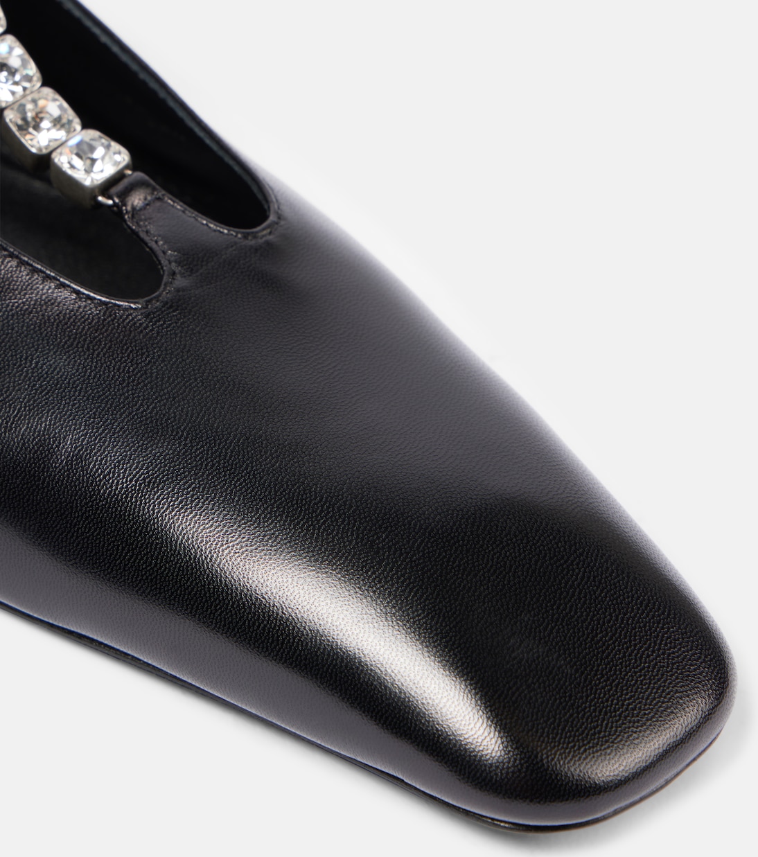 Embellished leather ballet flats | Jil Sander