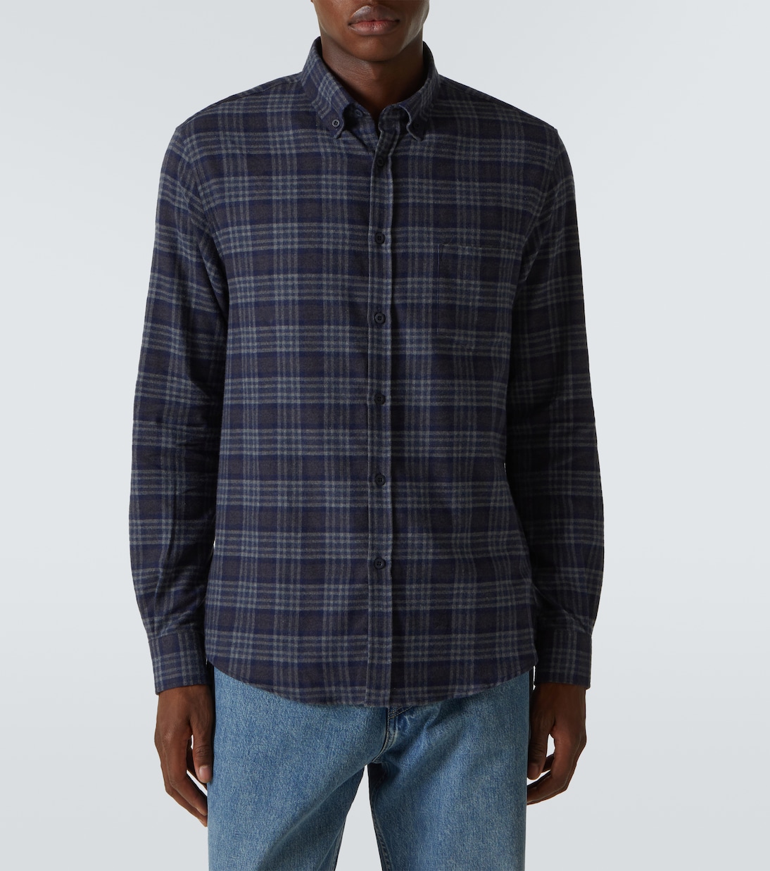 Camicia in flanella di cotone a quadri | Sunspel