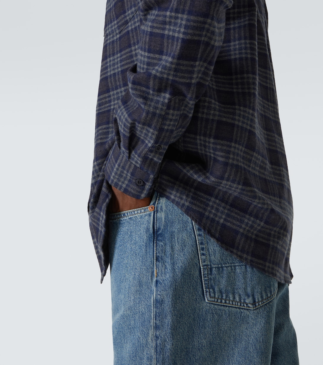 Camicia in flanella di cotone a quadri | Sunspel