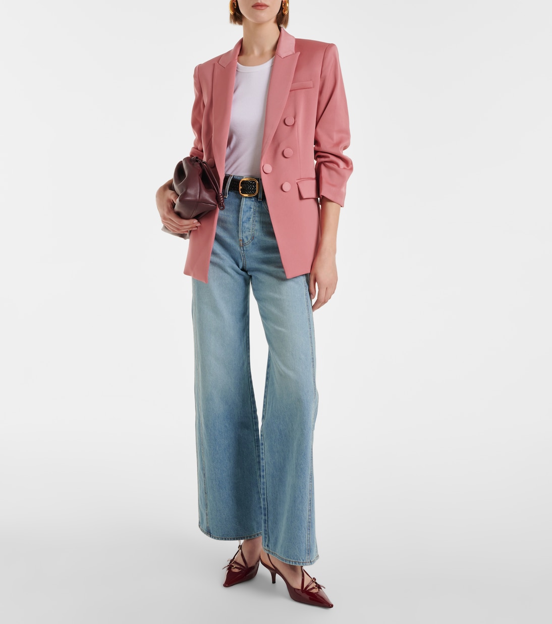 Jeans Taylor a gamba larga e vita alta | Veronica Beard