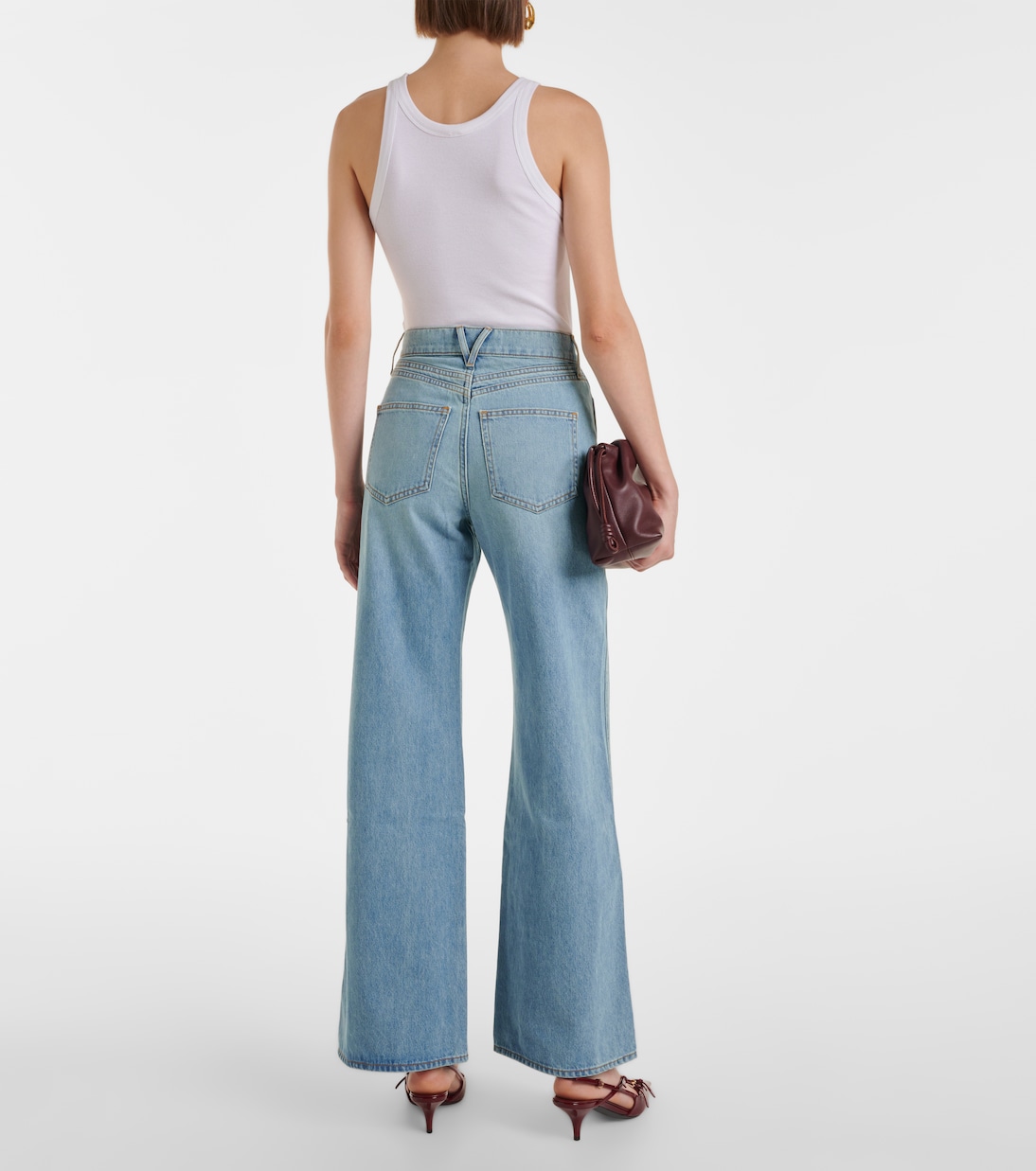 Jeans Taylor a gamba larga e vita alta | Veronica Beard