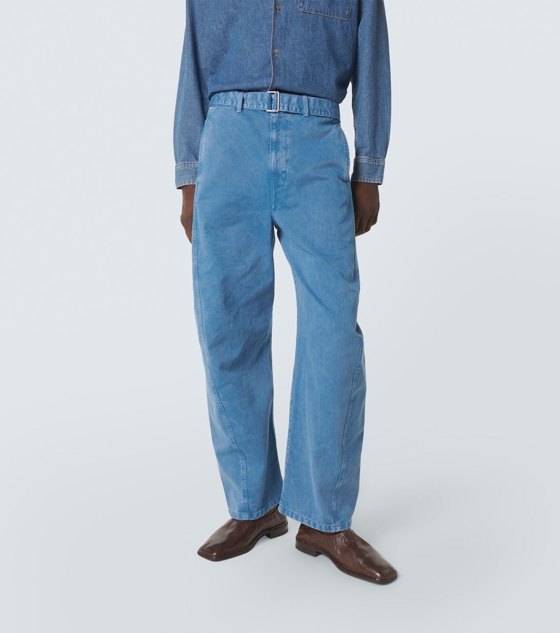 Twisted belted barrel-leg jeans | Lemaire