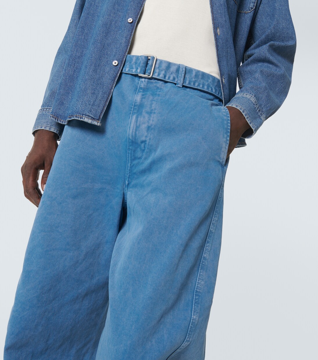 Twisted belted barrel-leg jeans | Lemaire