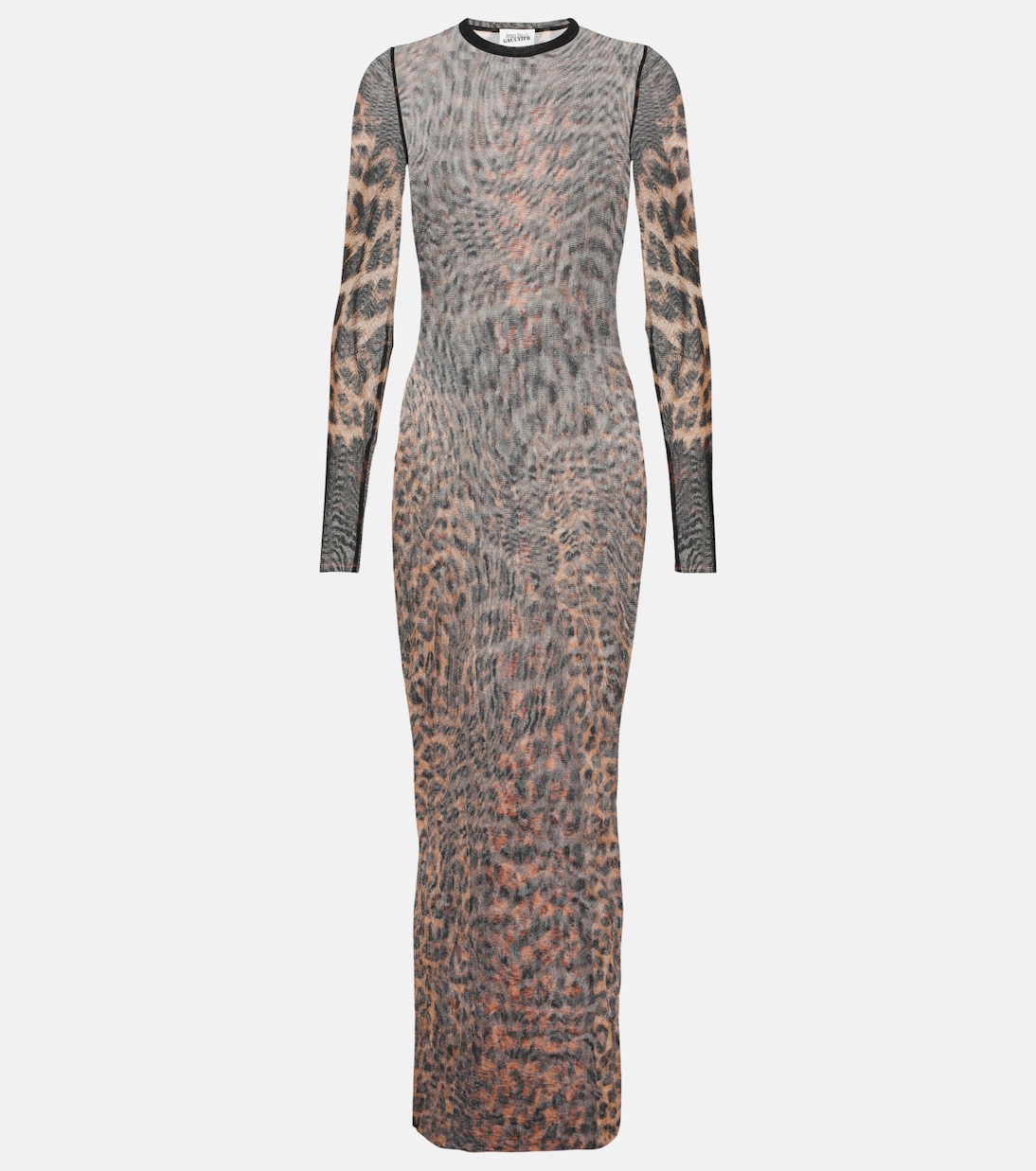 Leopard-printed mesh maxi dress | Jean Paul Gaultier
