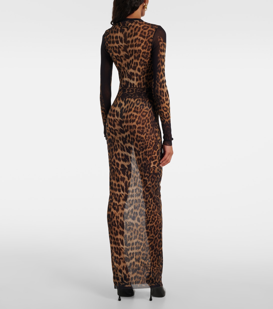Leopard-printed mesh maxi dress | Jean Paul Gaultier