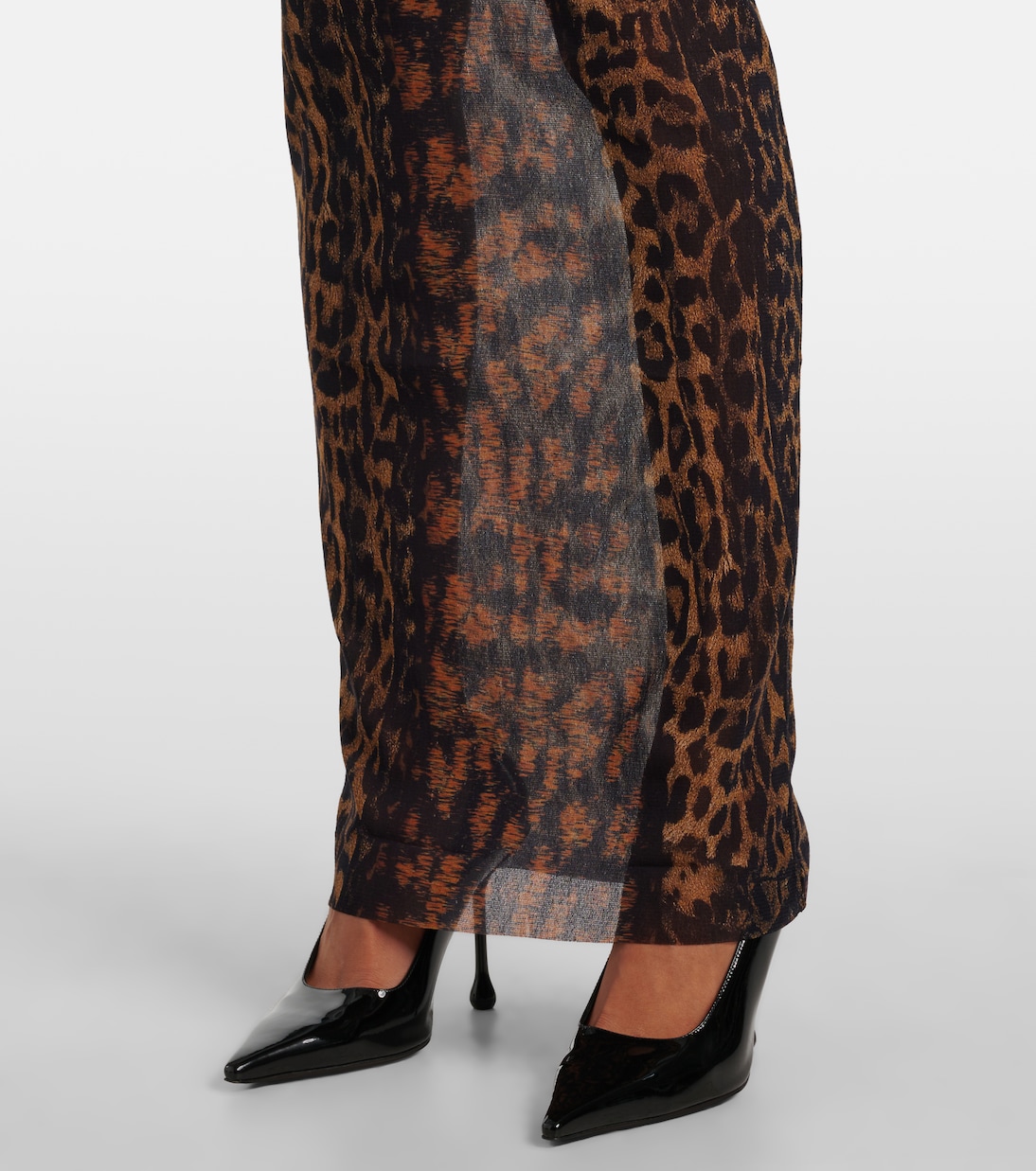Leopard-printed mesh maxi dress | Jean Paul Gaultier