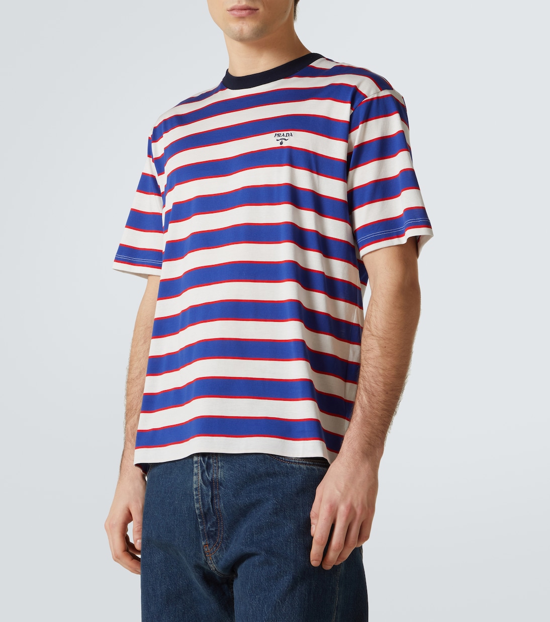 T-shirt rayé en coton  | Prada
