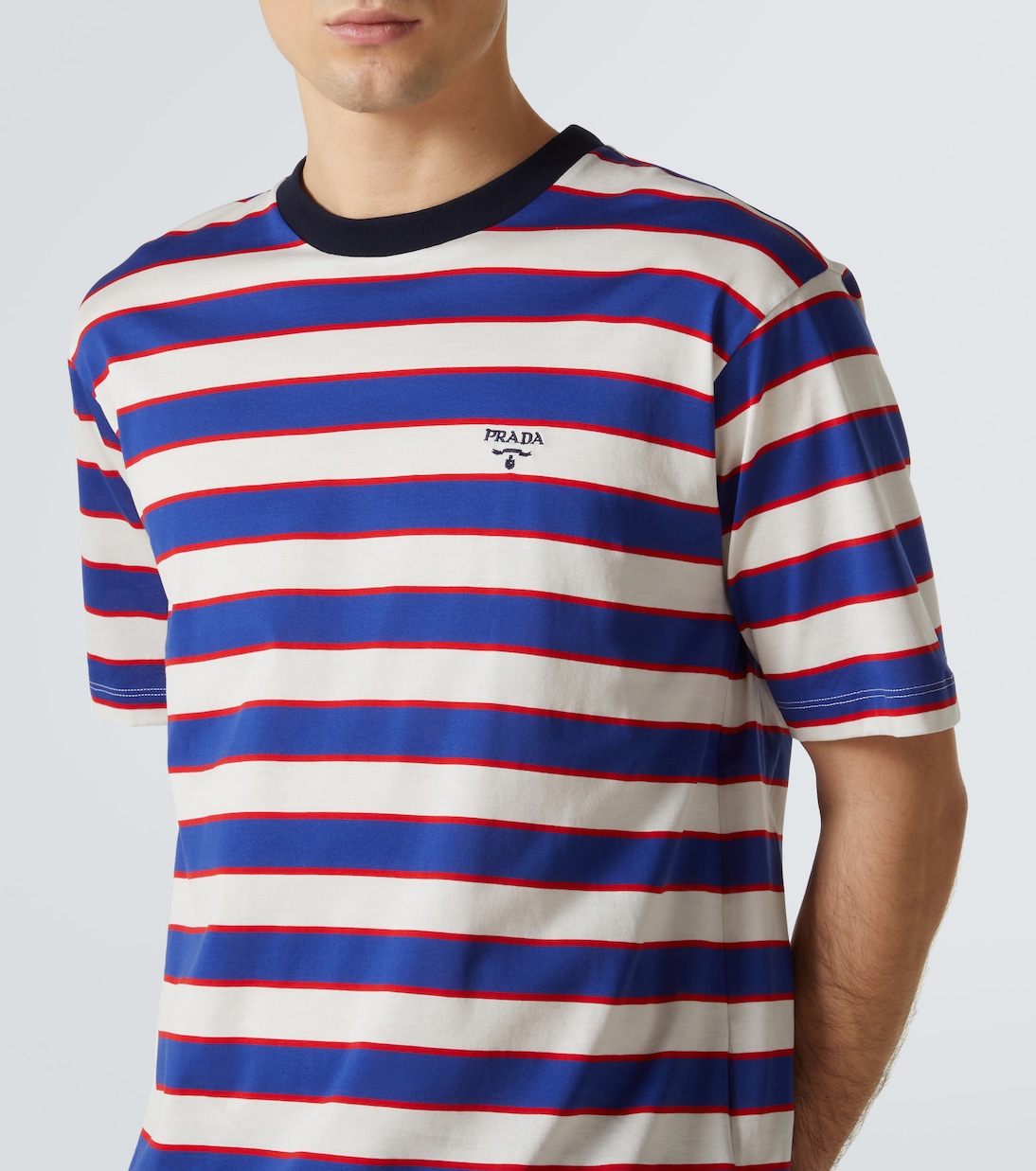 T-shirt rayé en coton  | Prada