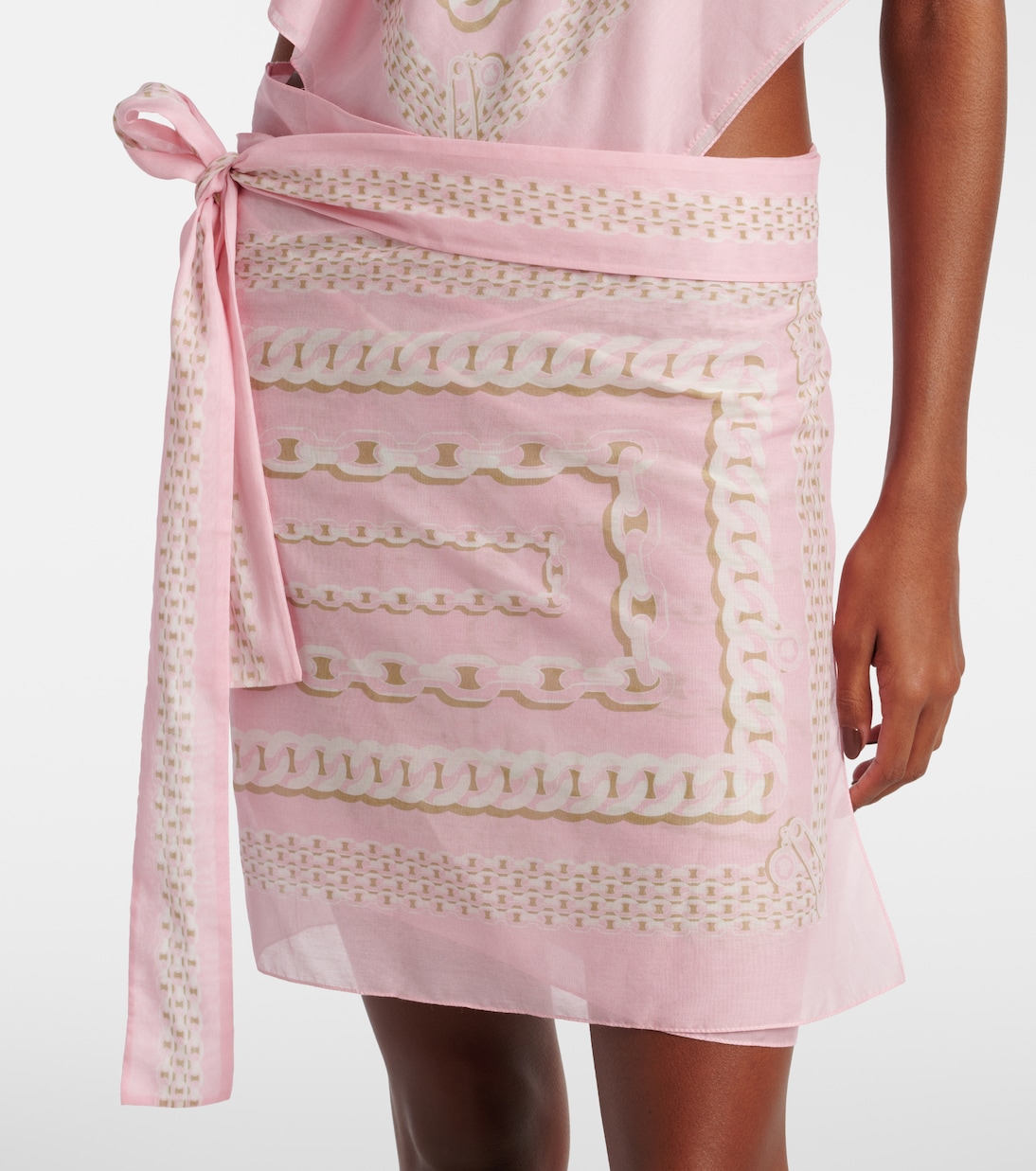 Pareo Treasure de algodón y seda estampado | Versace