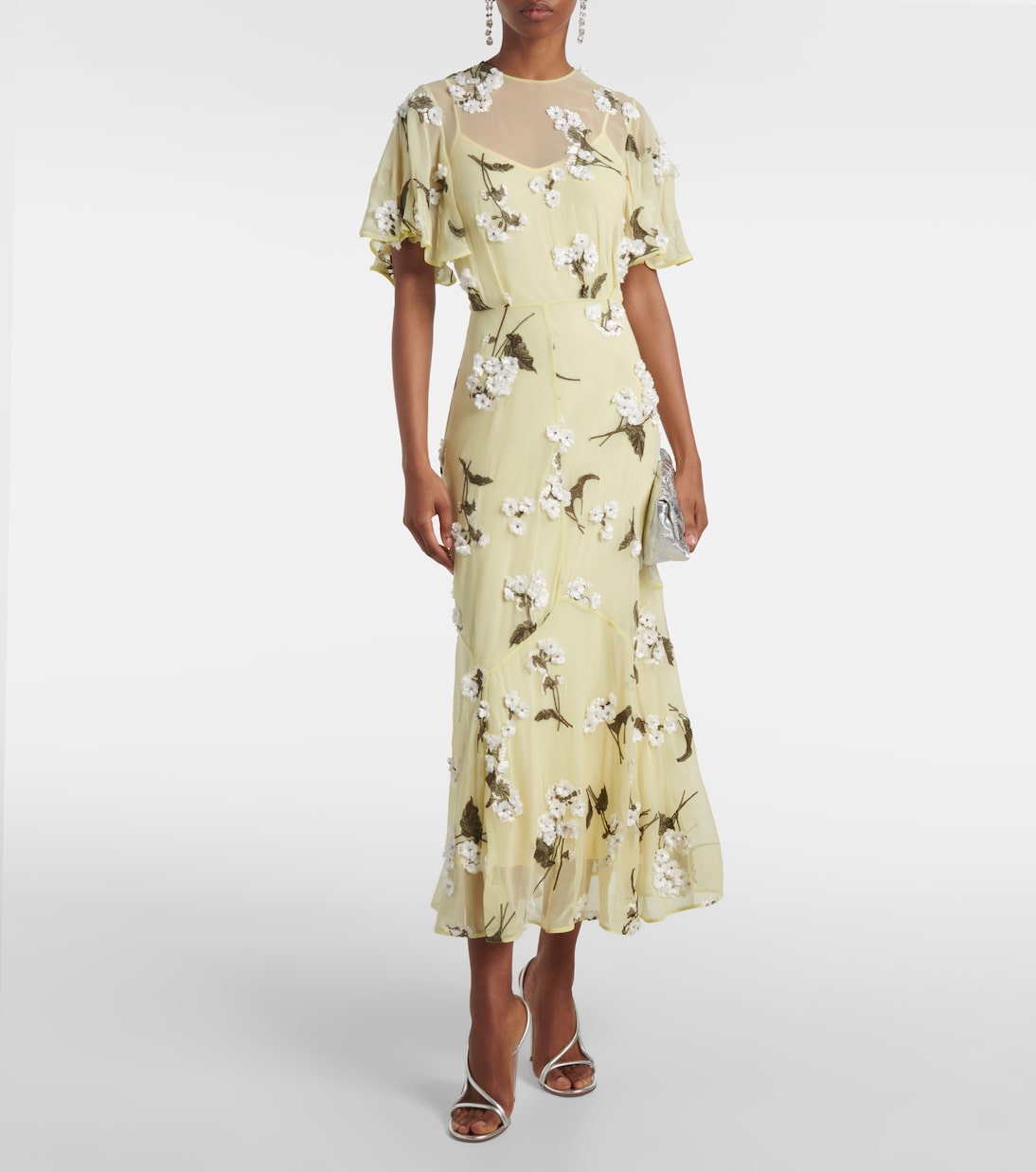 Robe de cocktail à fleurs | Erdem