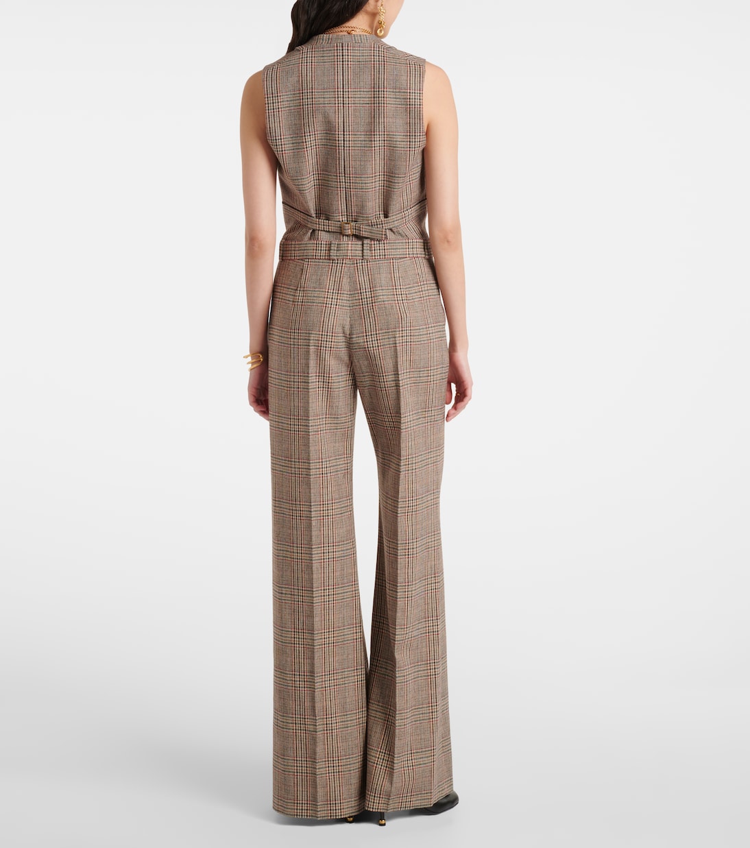 Prince of Wales check wide-leg pants | Chloé