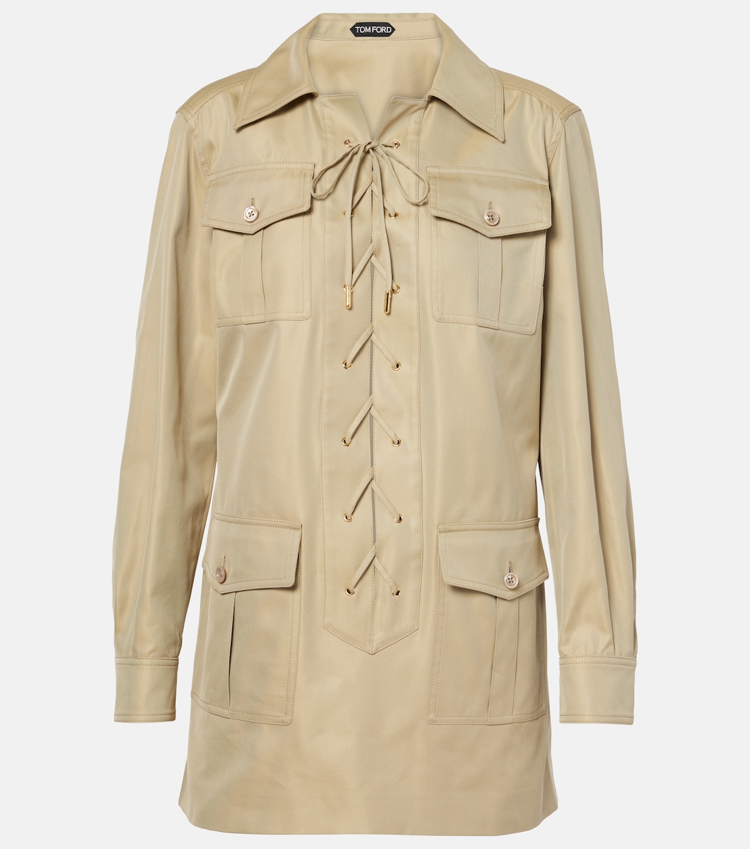 Abito corto Safari in cotone e seta | Tom Ford