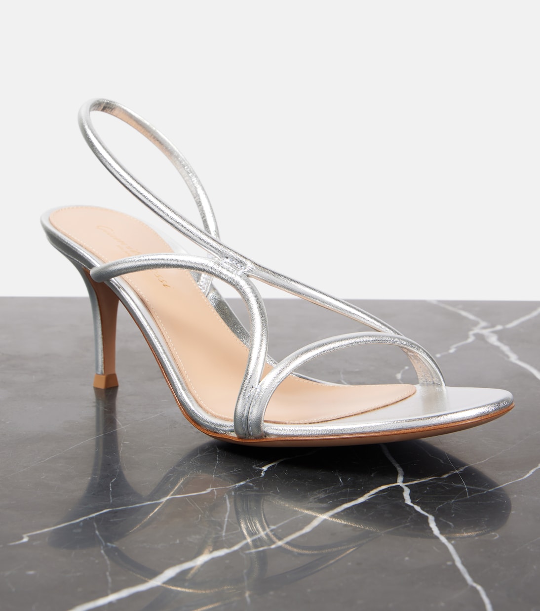 Scarpe sandali GIANVITO ROSSI Cage 70 in pelle metallizzata per uno stile giovane e trendy