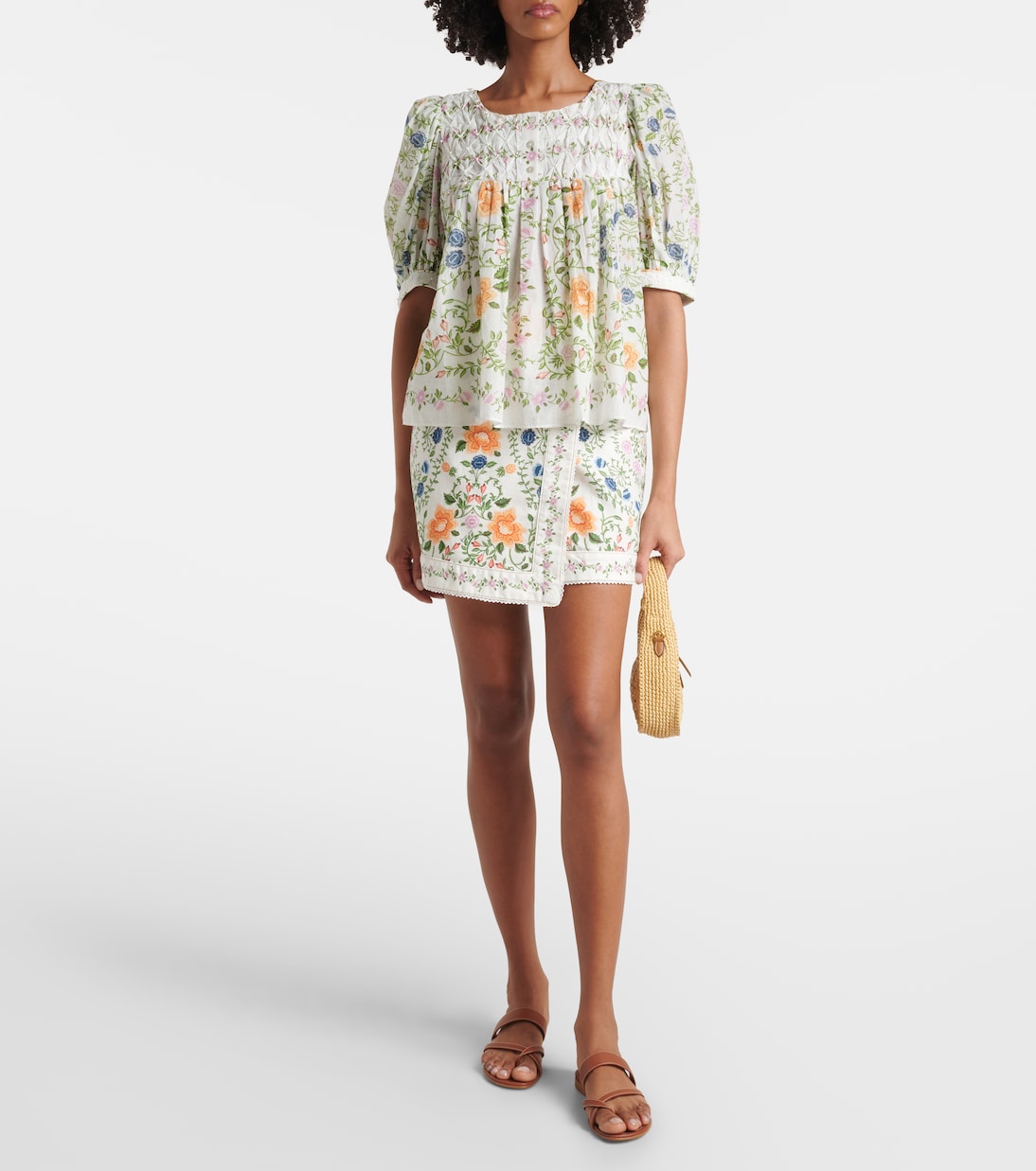Verzierte Bluse Folk Floral aus Baumwolle | Farm Rio